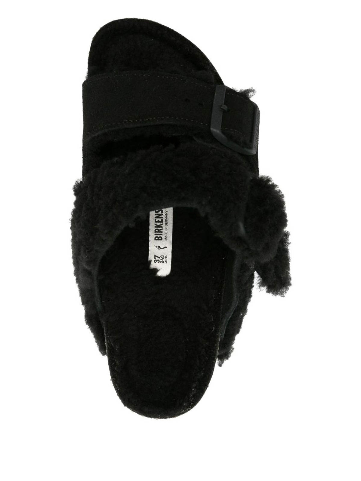 Birkenstock Slippers With Black Fur In Black