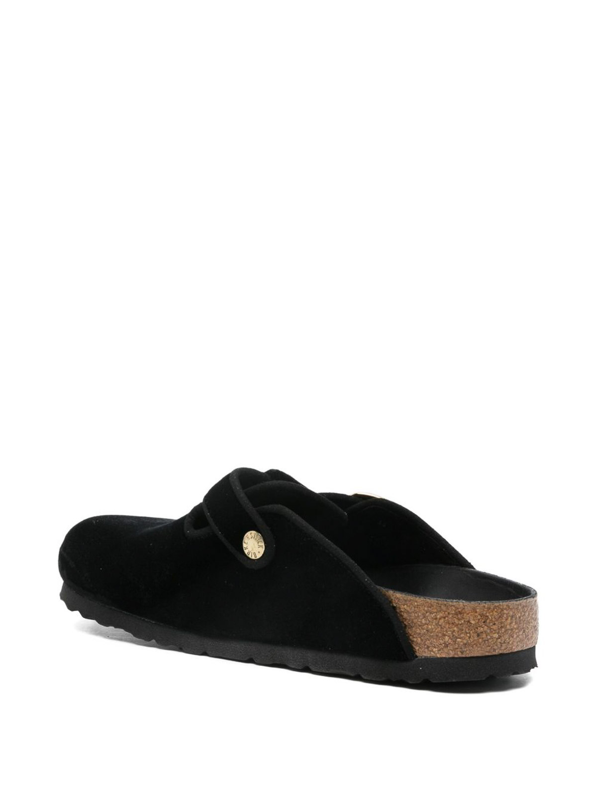 Birkenstock Boston Big Buckle Piping Rivet Logo Mule In Black