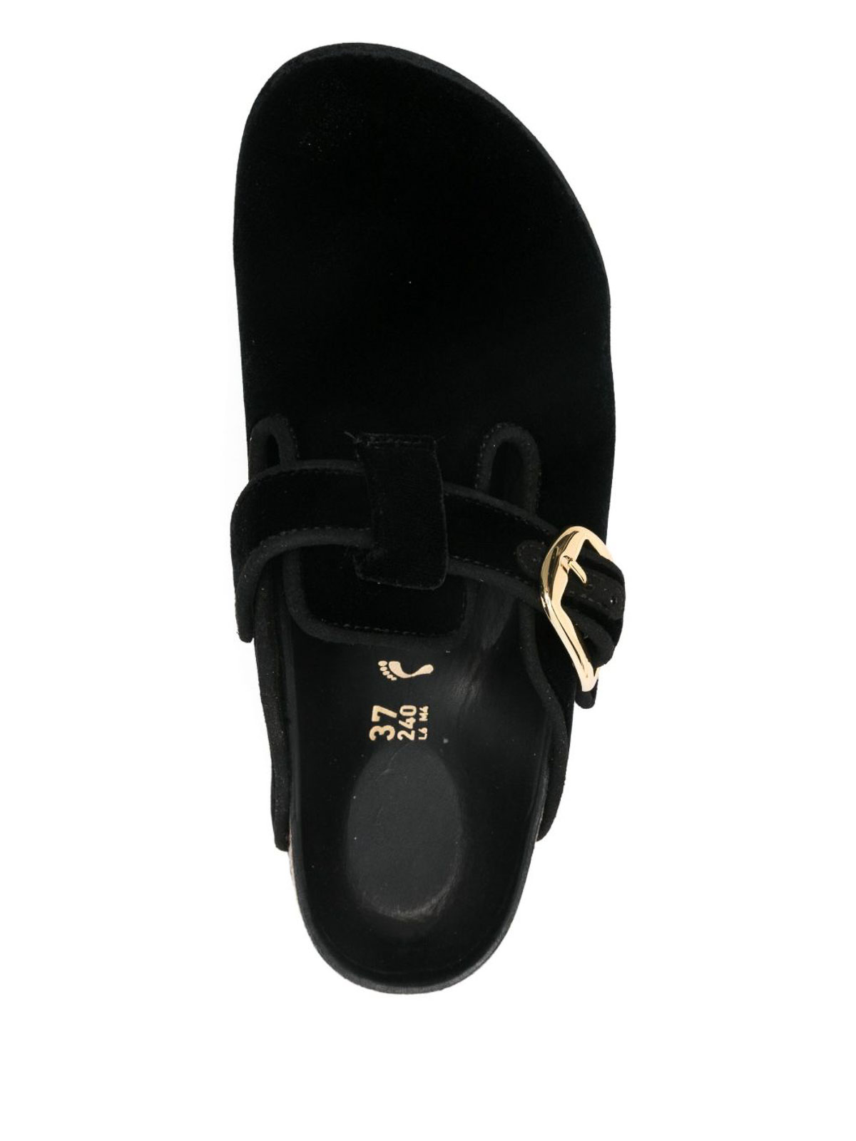Birkenstock Boston Big Buckle Piping Rivet Logo Mule In Black