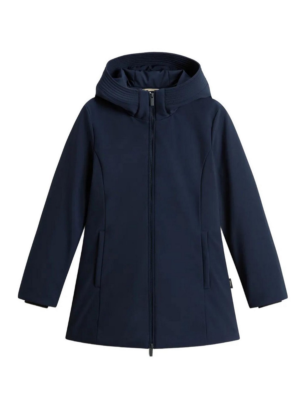 Woolrich Hooded Long Sleeve Quilted Parka Coat In Blue