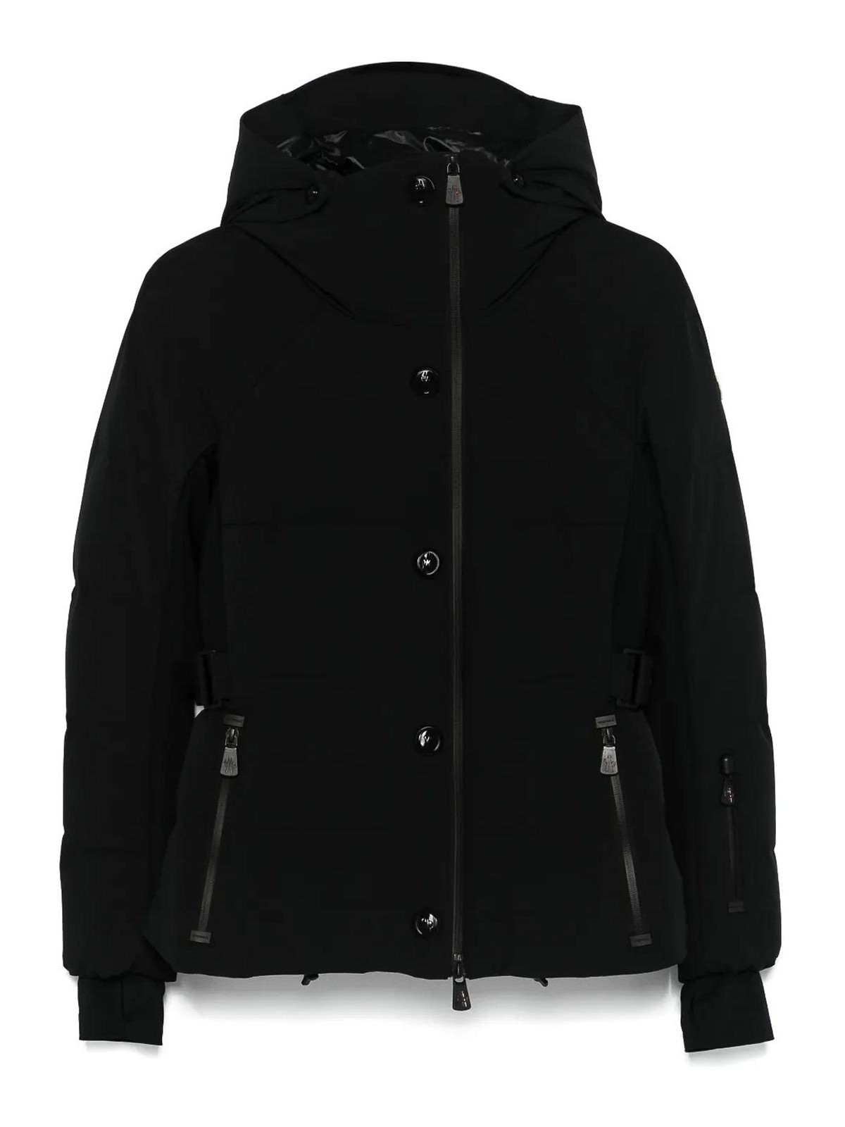 Moncler Guyane Hooded Down Ski Jacket In Black