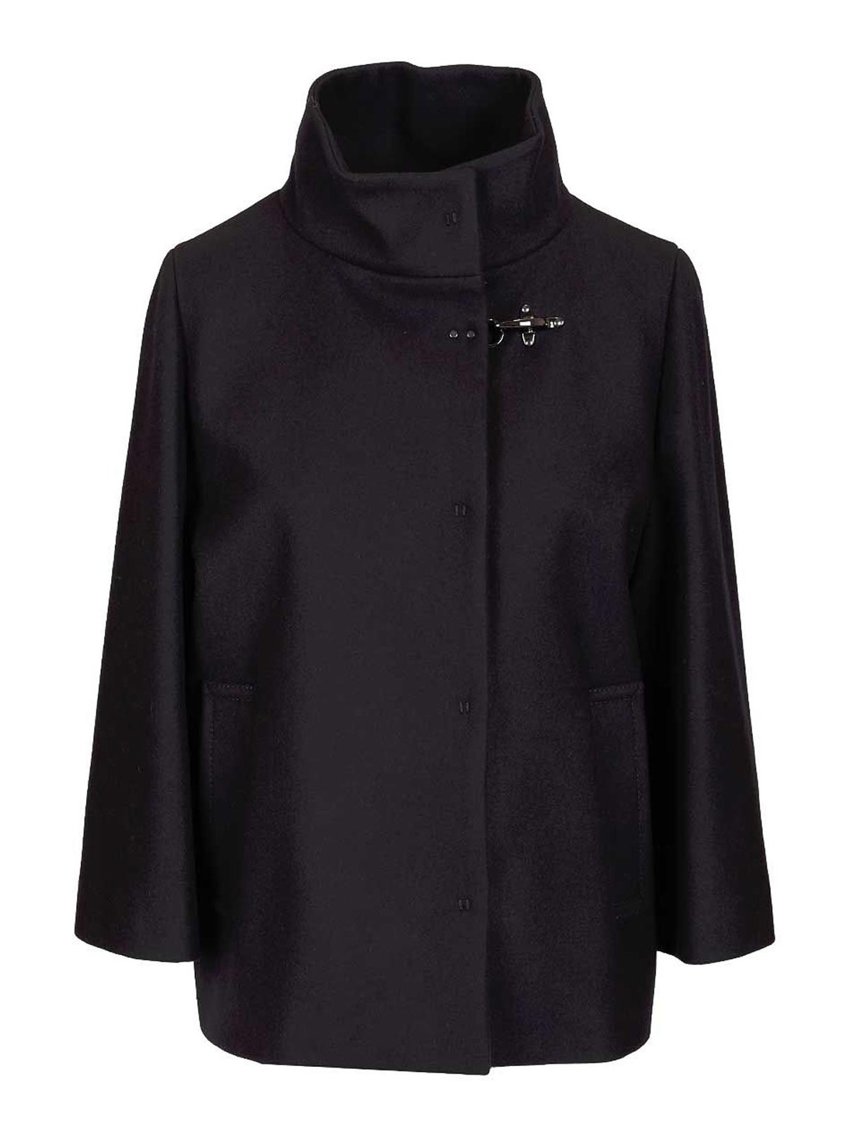 Fay Wool Cape In Black