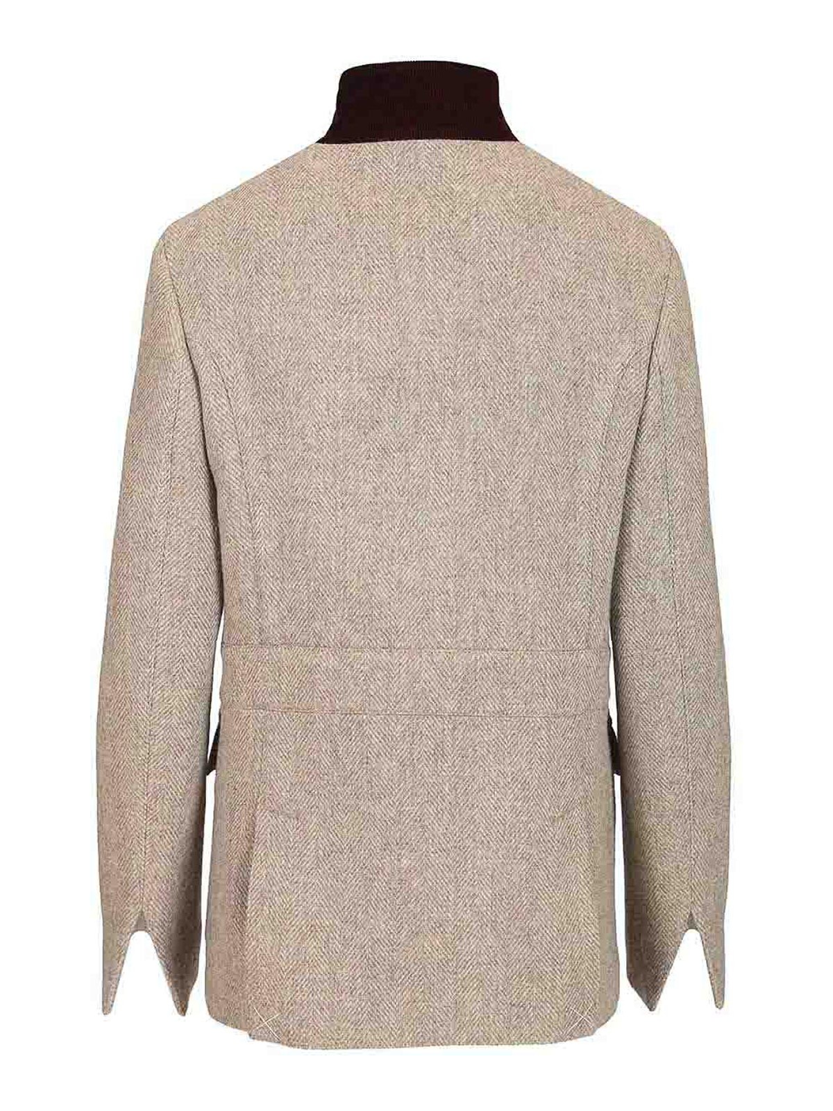 Fay Giacca Monopetto Collo In Piedi Jackets Beige In Neutral