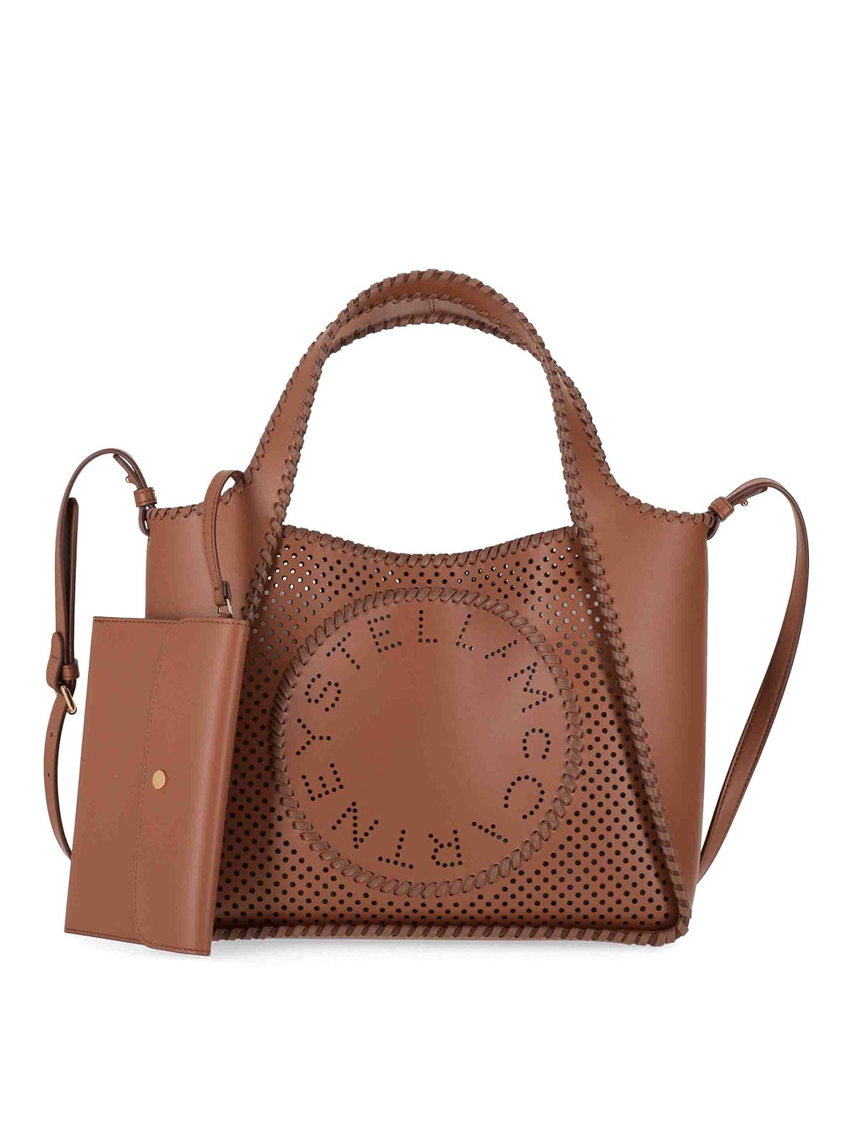 Stella Mccartney Crossbody Bag Perforated Eco Alter Mat In Brown