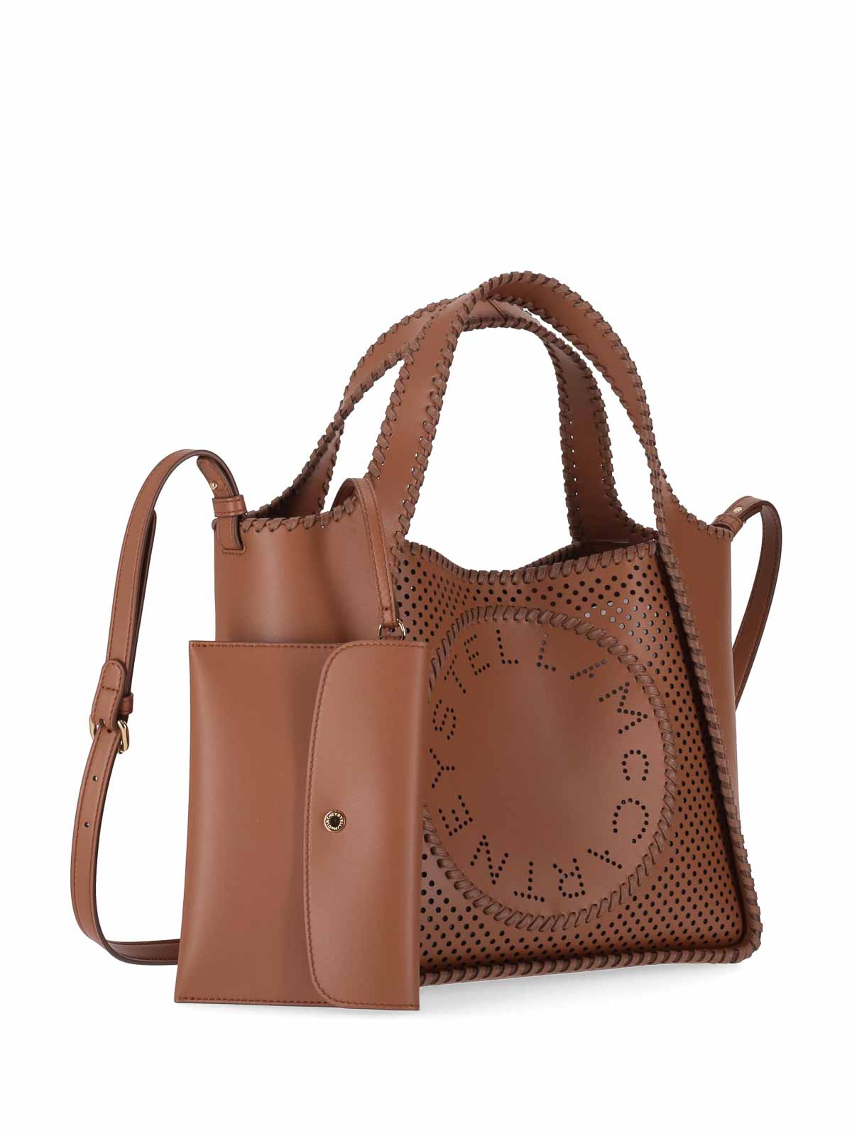 Stella Mccartney Crossbody Bag Perforated Eco Alter Mat In Brown