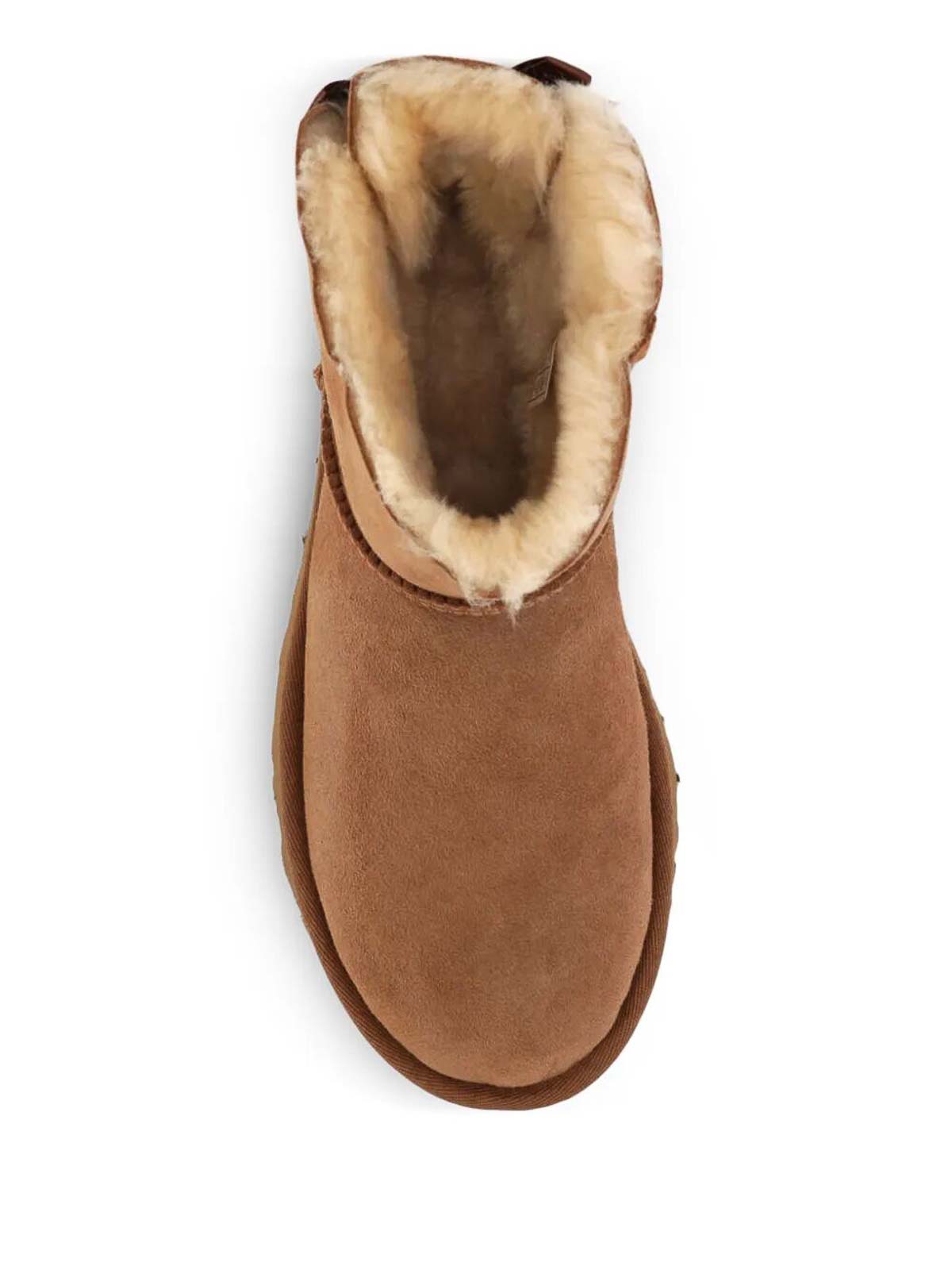 Ugg Camel Suede Mini Bailey Bow Ankle Boots In Brown