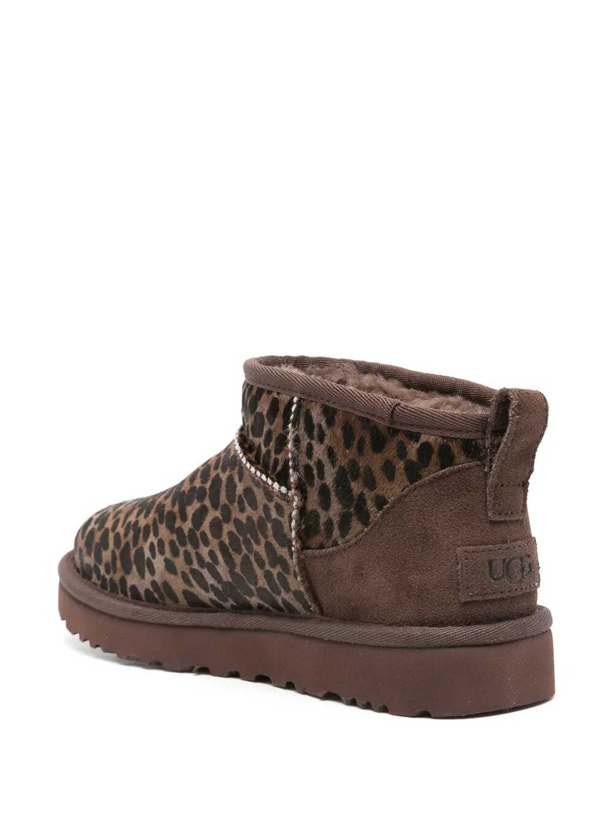 Ugg Pony Hair Ultra Mini Capian Ankle Boots In Brown