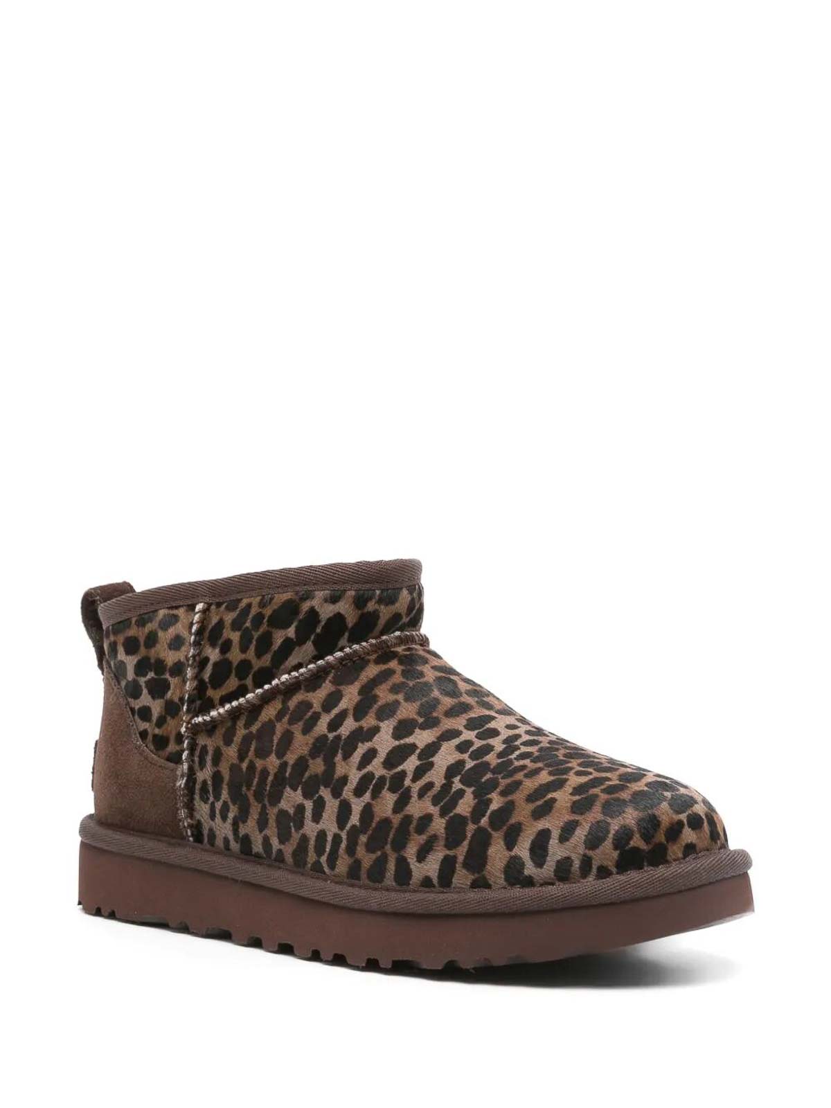 Ugg Pony Hair Ultra Mini Capian Ankle Boots In Brown