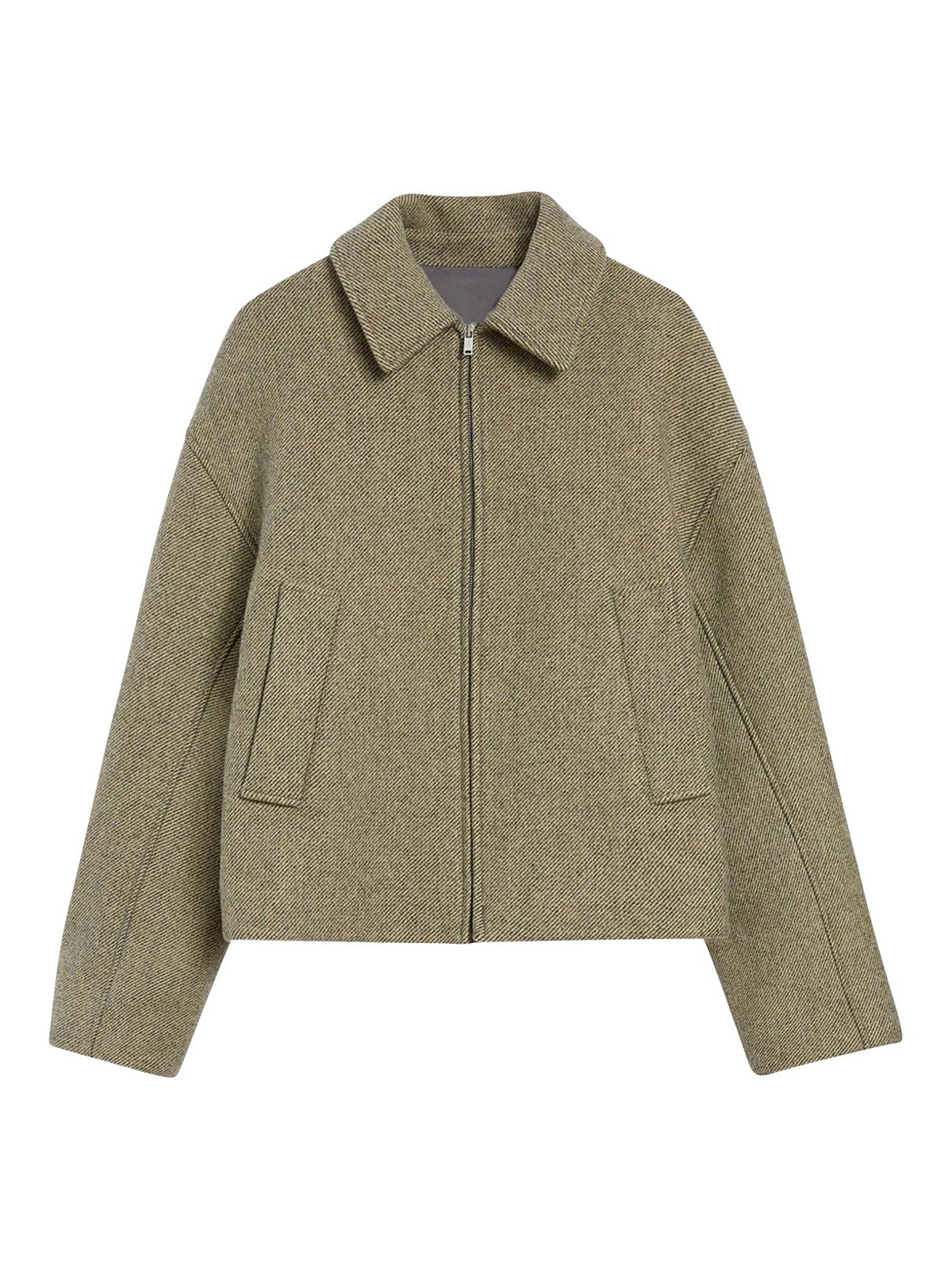 Jil Sander Wool Gabardine Padded Blouson In Brown