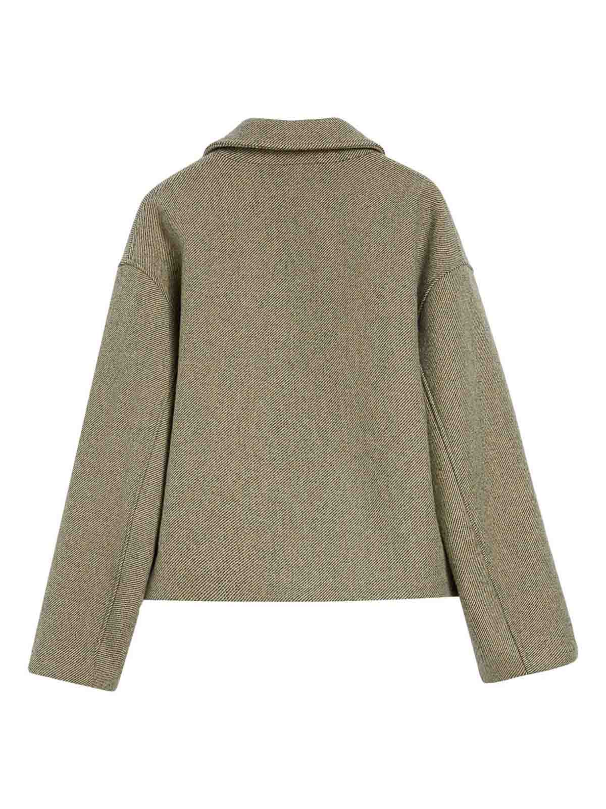 Jil Sander Wool Gabardine Padded Blouson In Brown