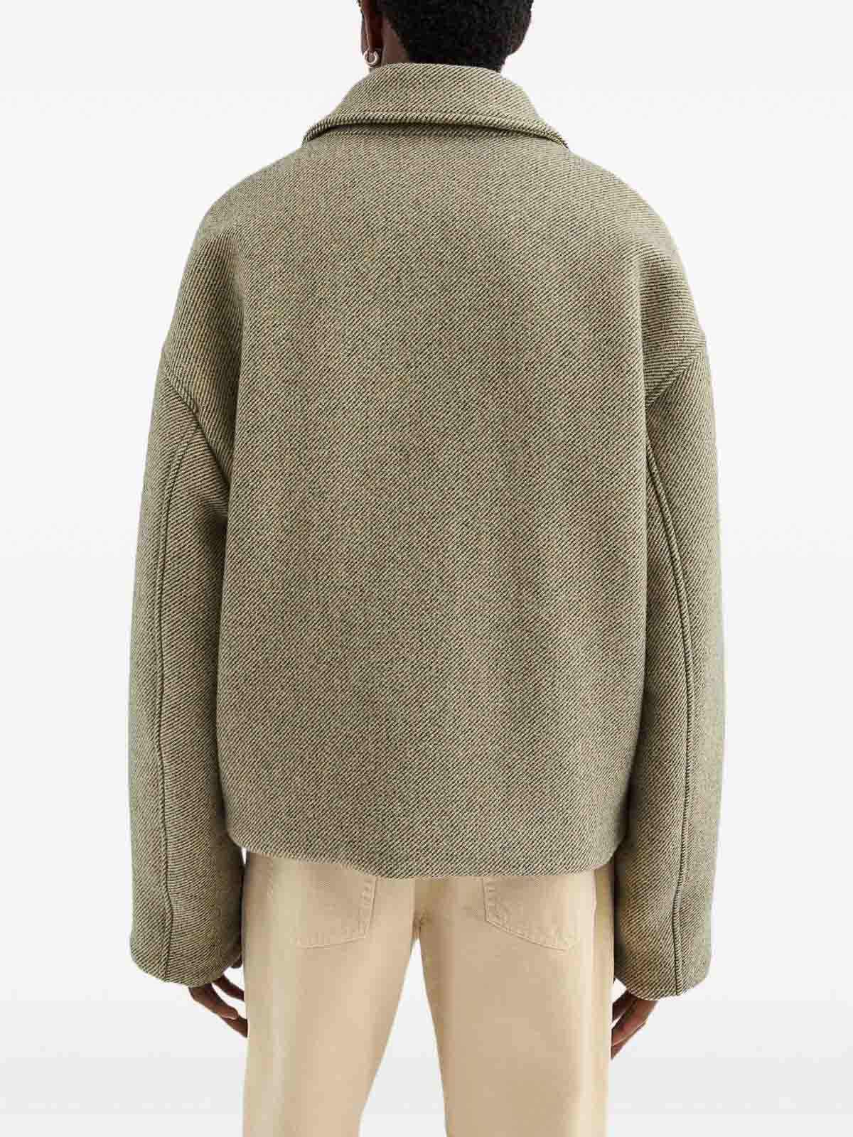 Jil Sander Wool Gabardine Padded Blouson In Brown