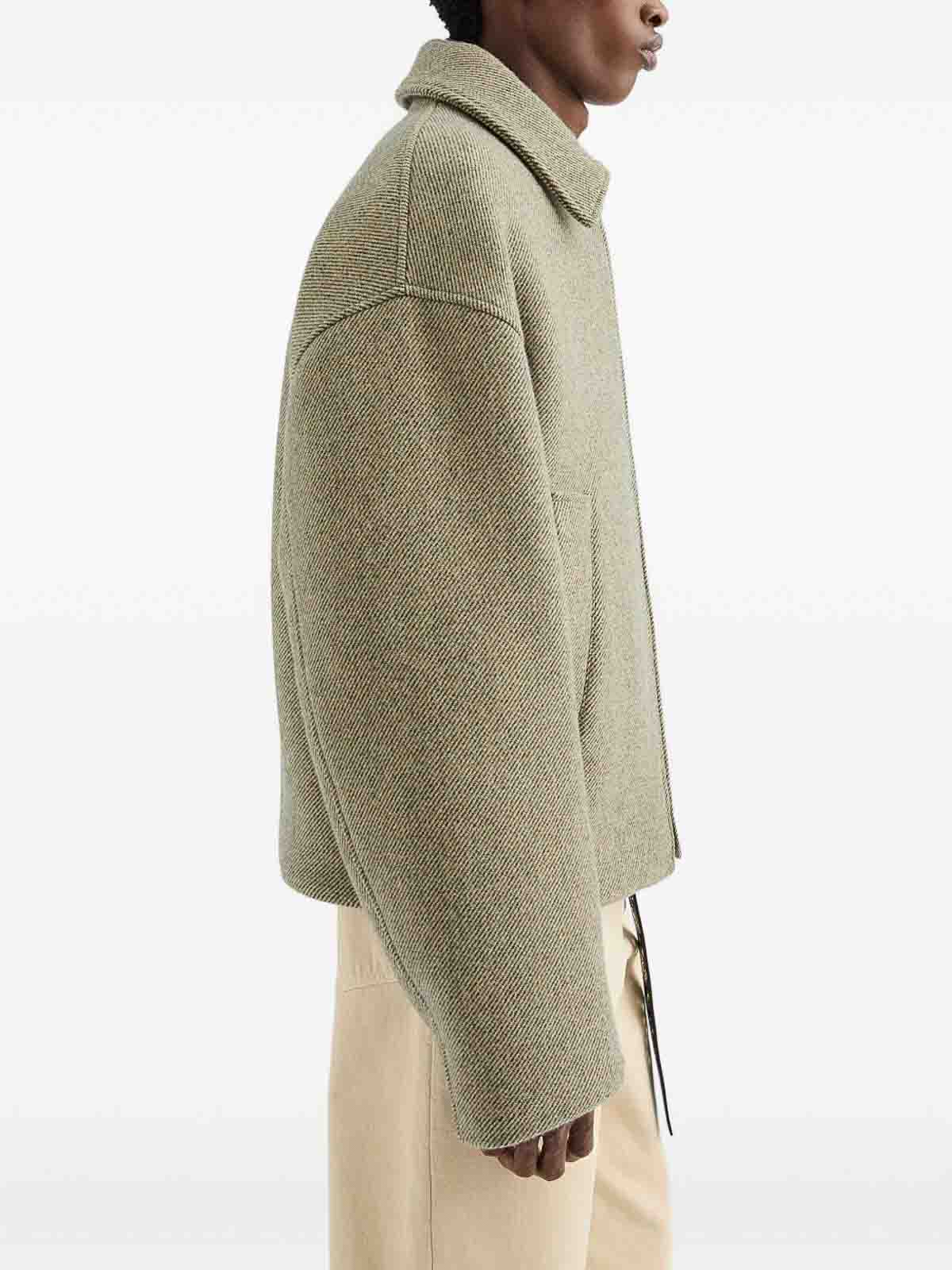 Jil Sander Wool Gabardine Padded Blouson In Brown