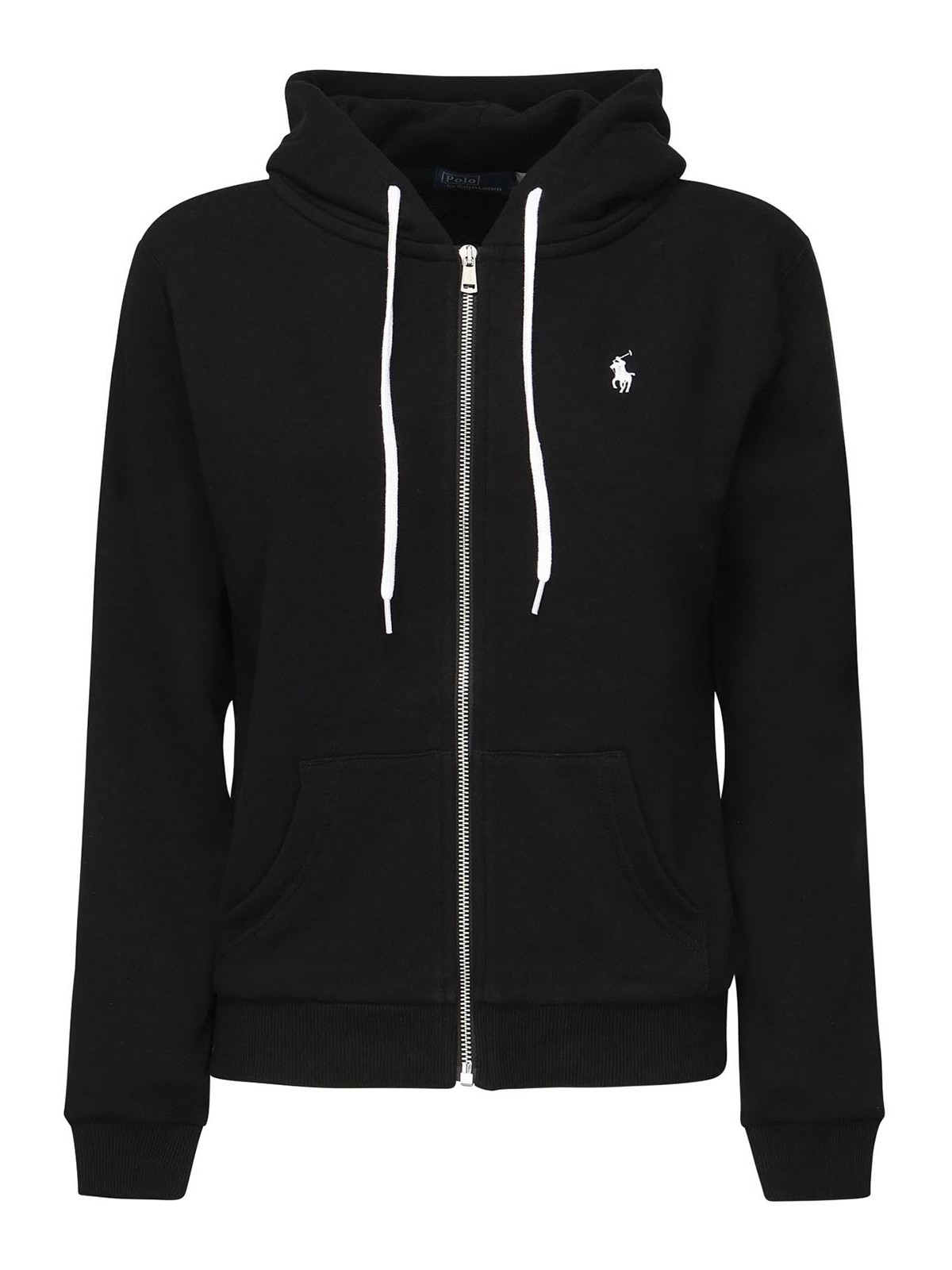 Polo Ralph Lauren Zip Up Logo Sweatshirt In Black
