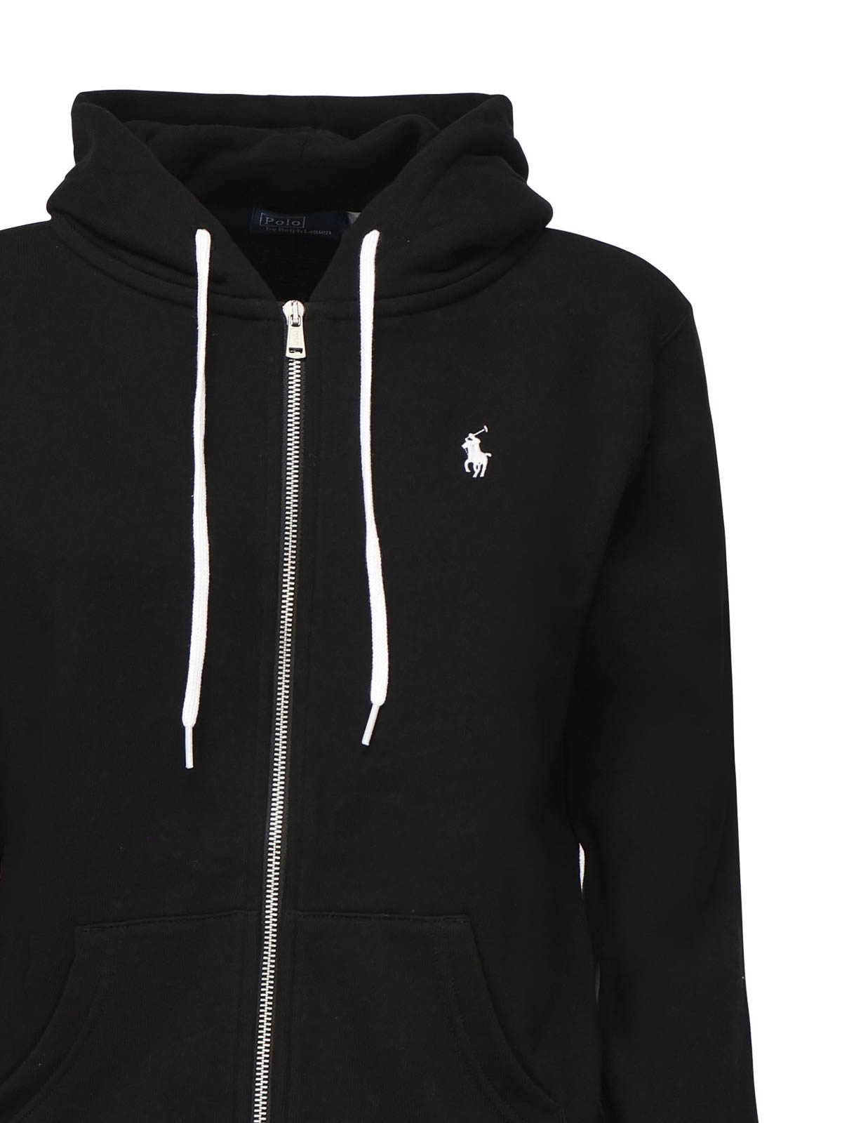 Polo Ralph Lauren Zip Up Logo Sweatshirt In Black