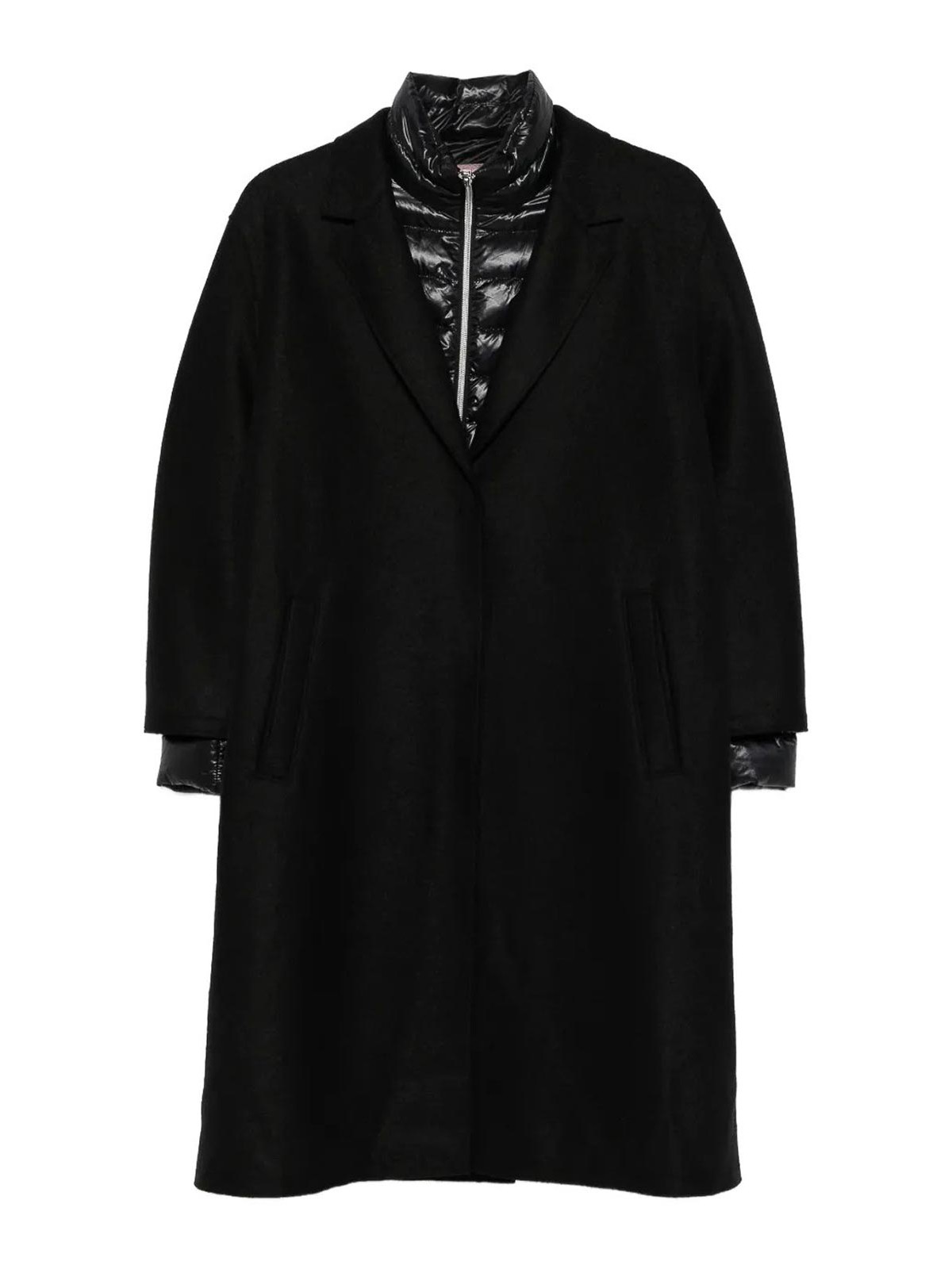 Herno Padded Long Coat In Black