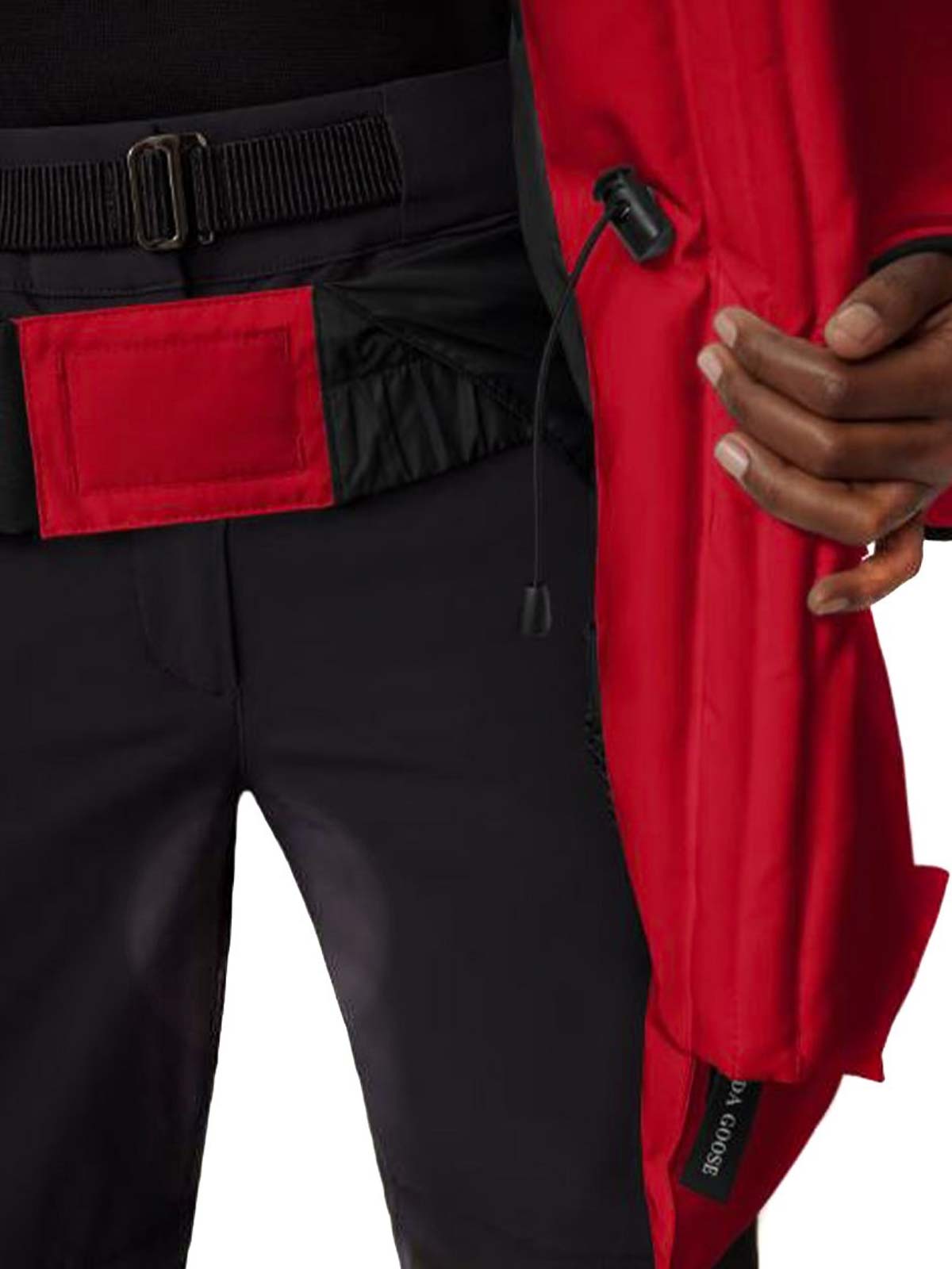 Canada Goose Hooded Jackets With Front Pockets And Adjustable Cuffs In Red