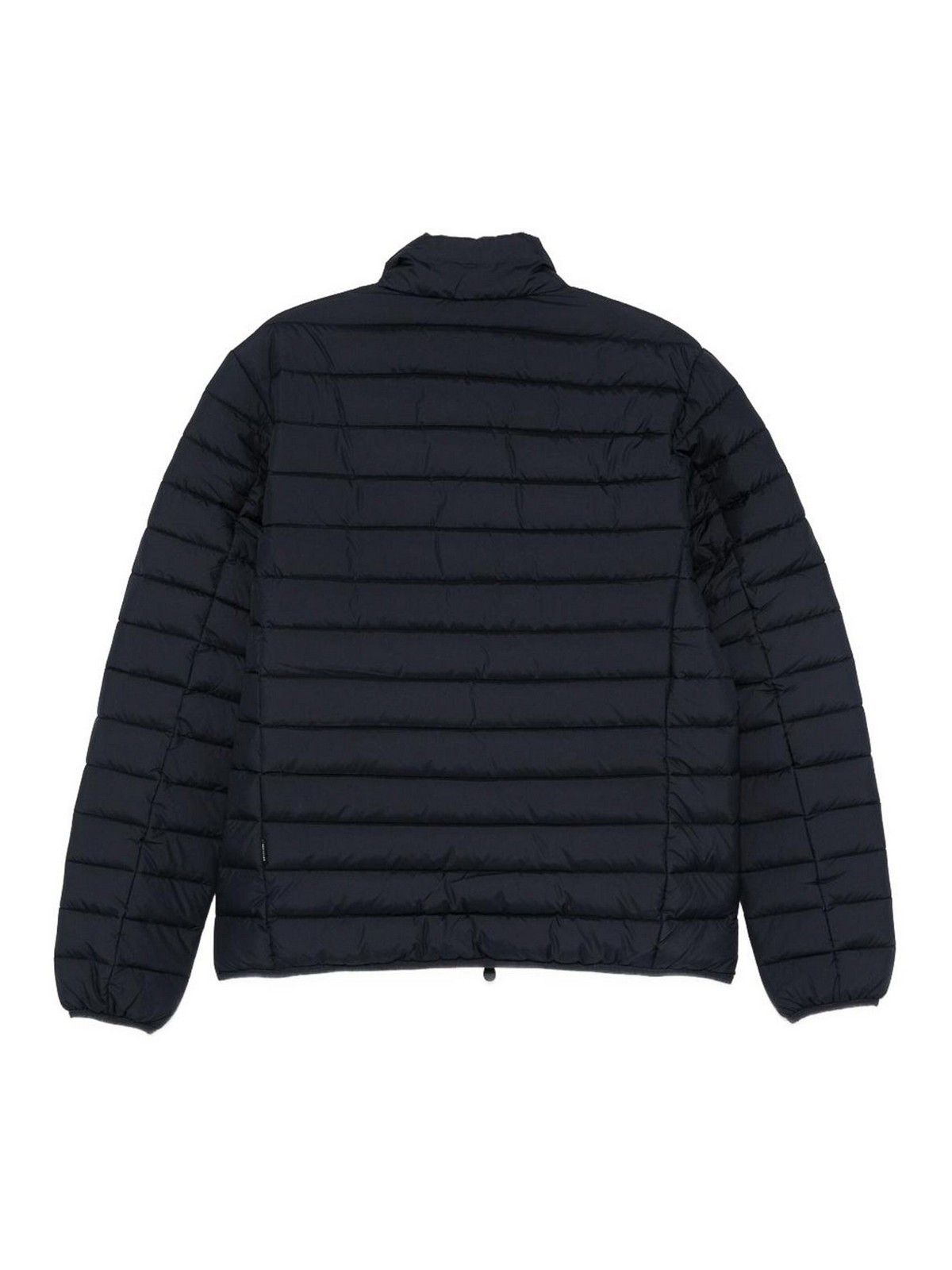 Save The Duck Quilted Black Giacconi Jacket With Stand Collar In Blue