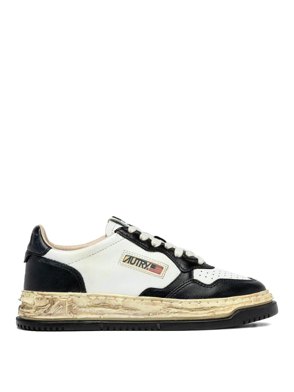 Autry Sneakers With Plateau And Leather Panels In White