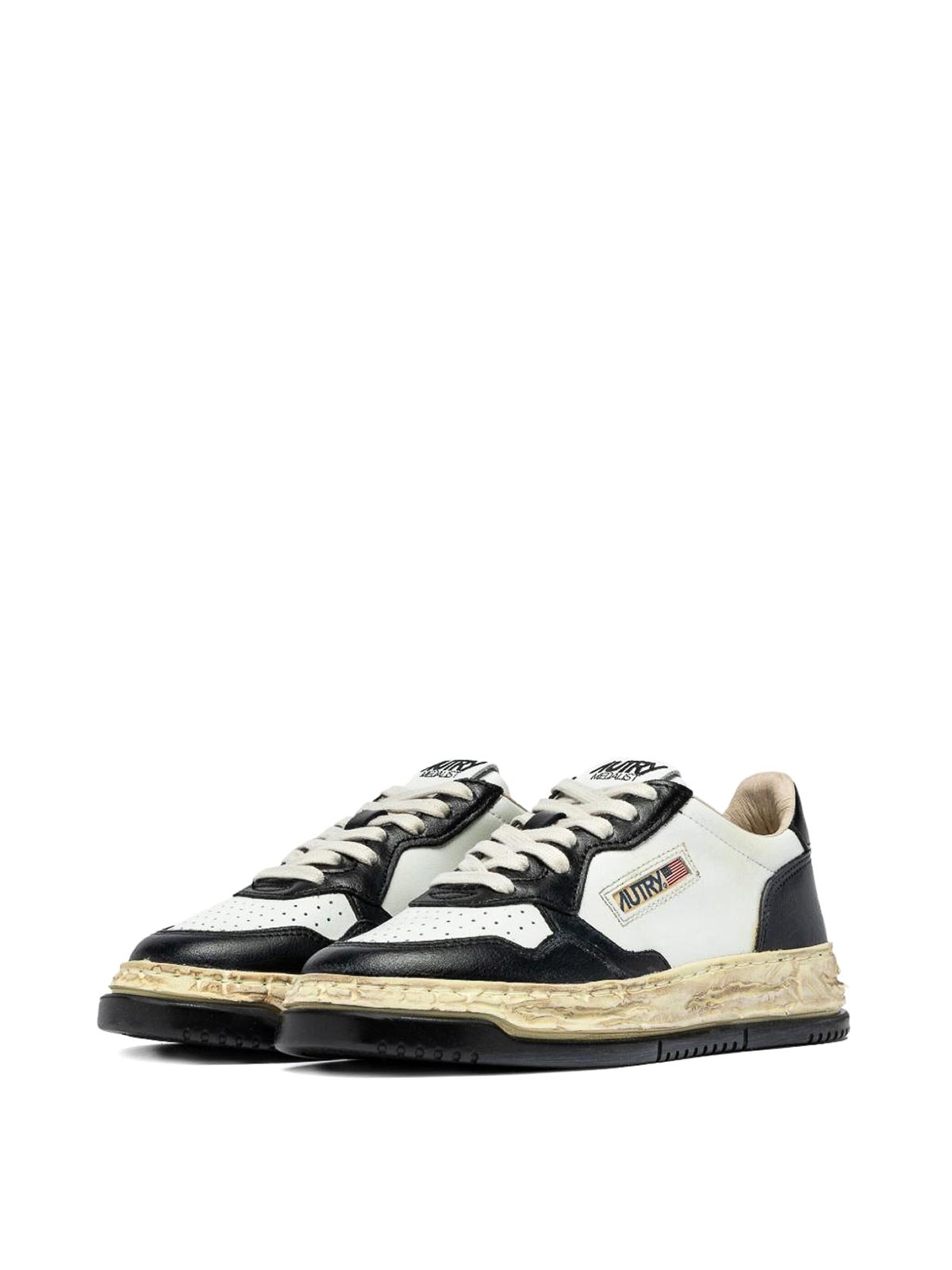 Autry Sneakers With Plateau And Leather Panels In Multi