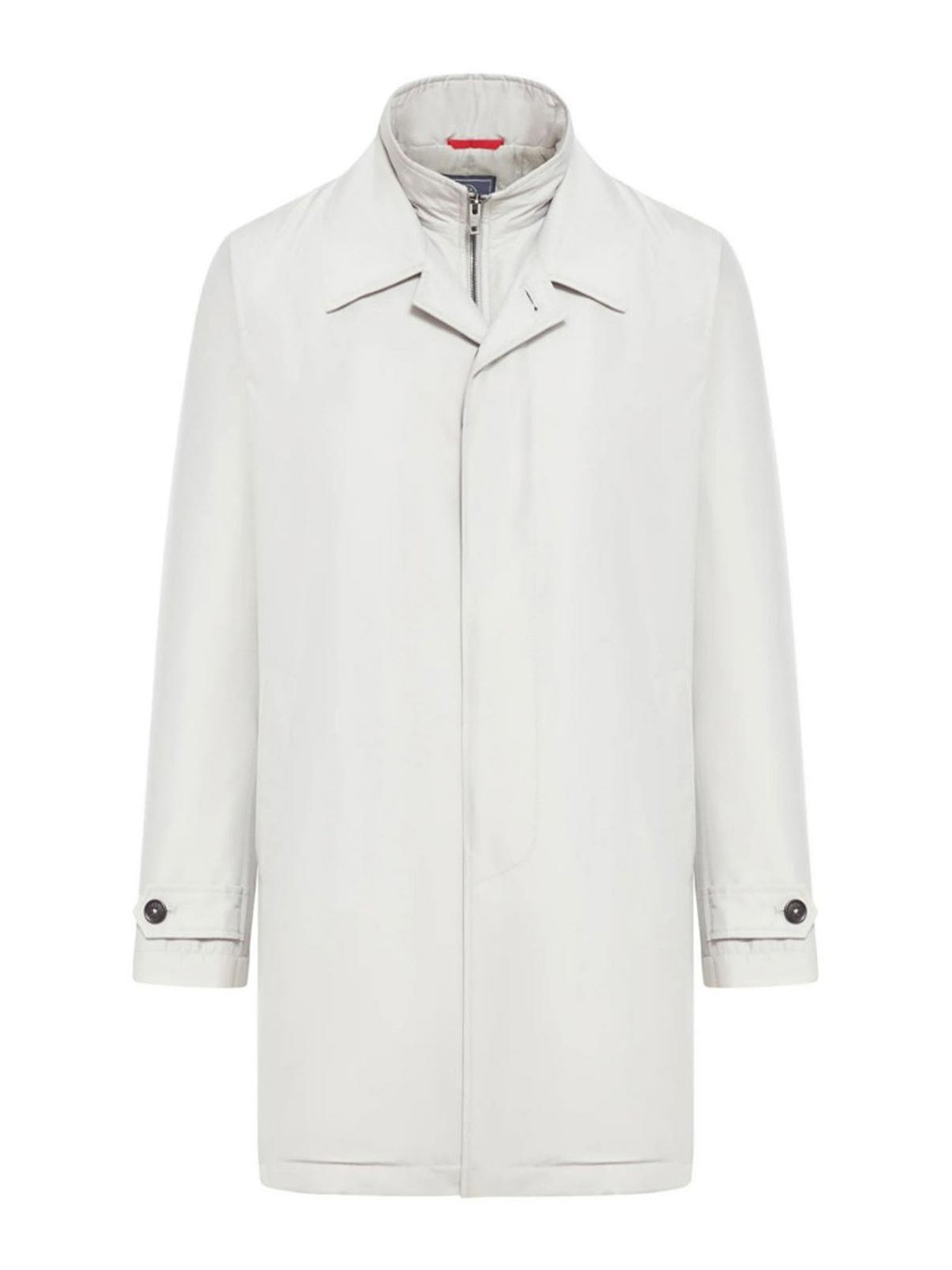 Fay Waterproof Jacket Long White Man In Gray
