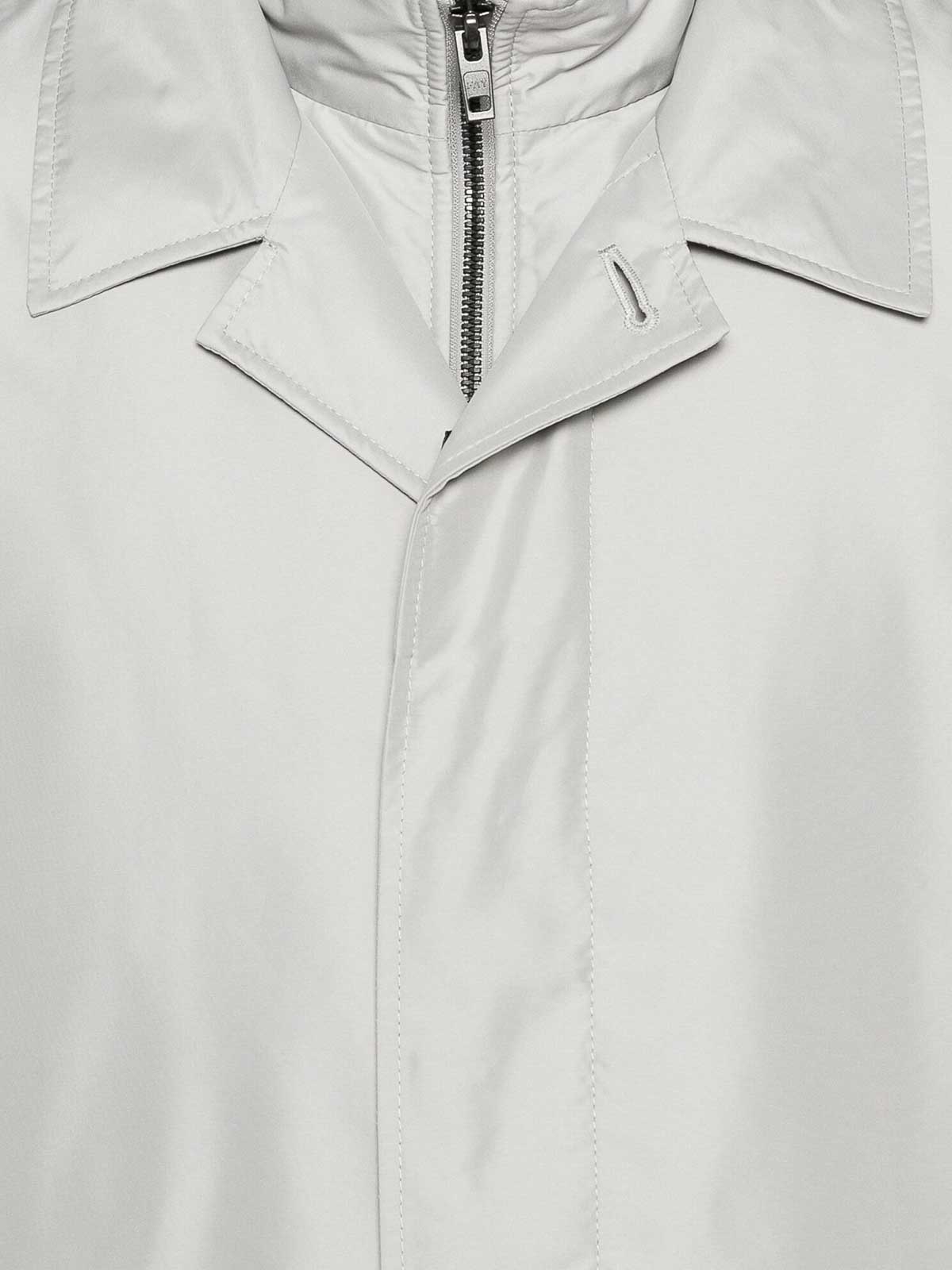 Fay Waterproof Jacket Long White Man In Gray