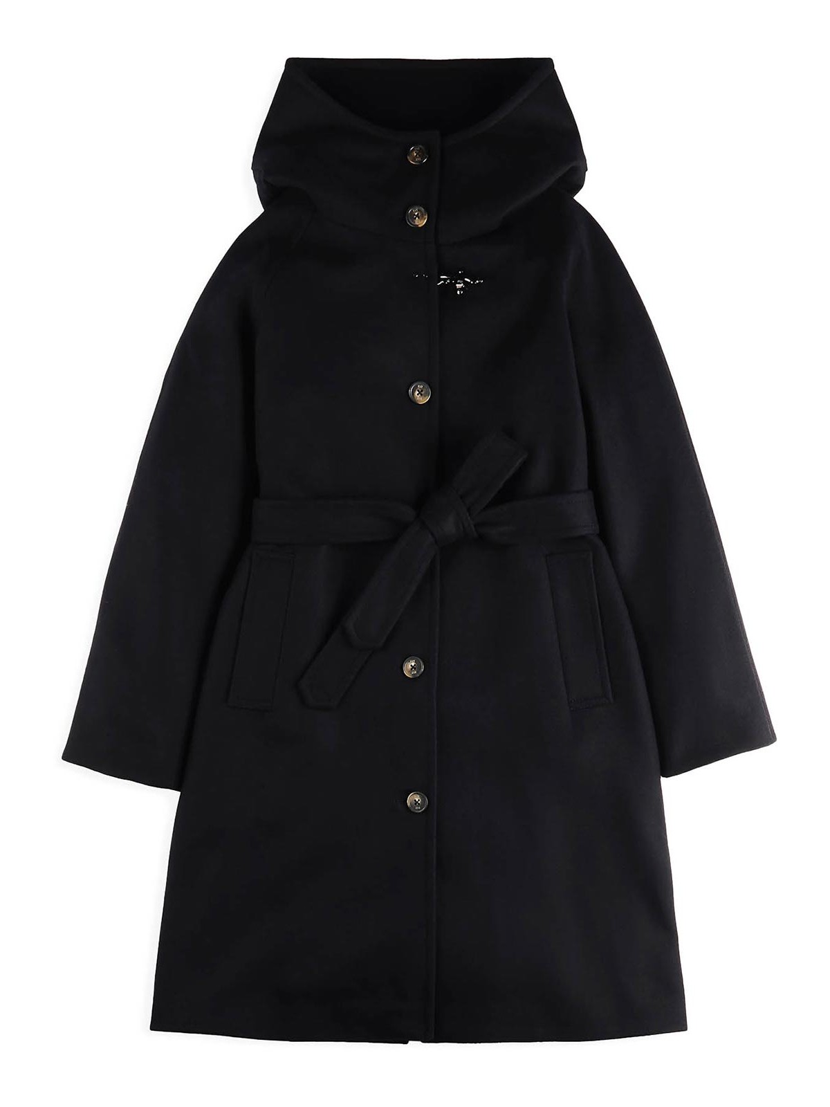 Fay Blue Woman Coat With Buttons And Belt