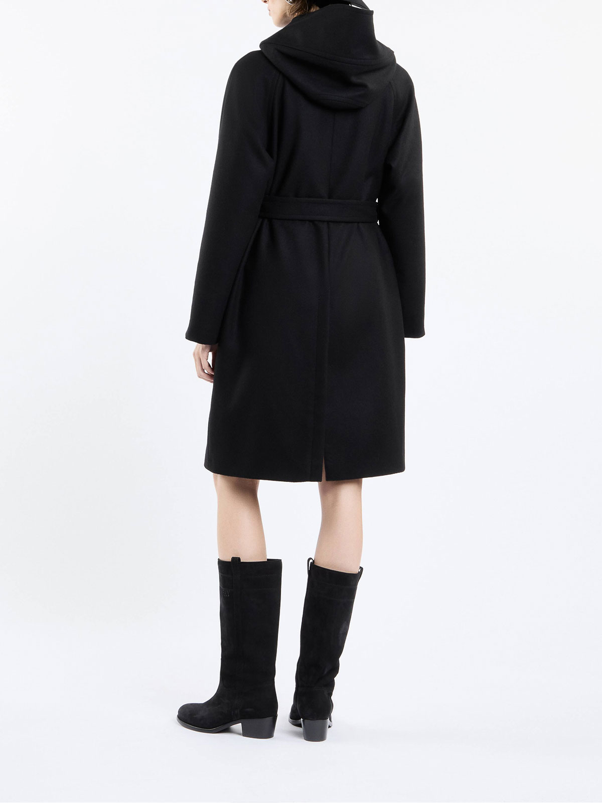 Fay Blue Woman Coat With Buttons And Belt In Black