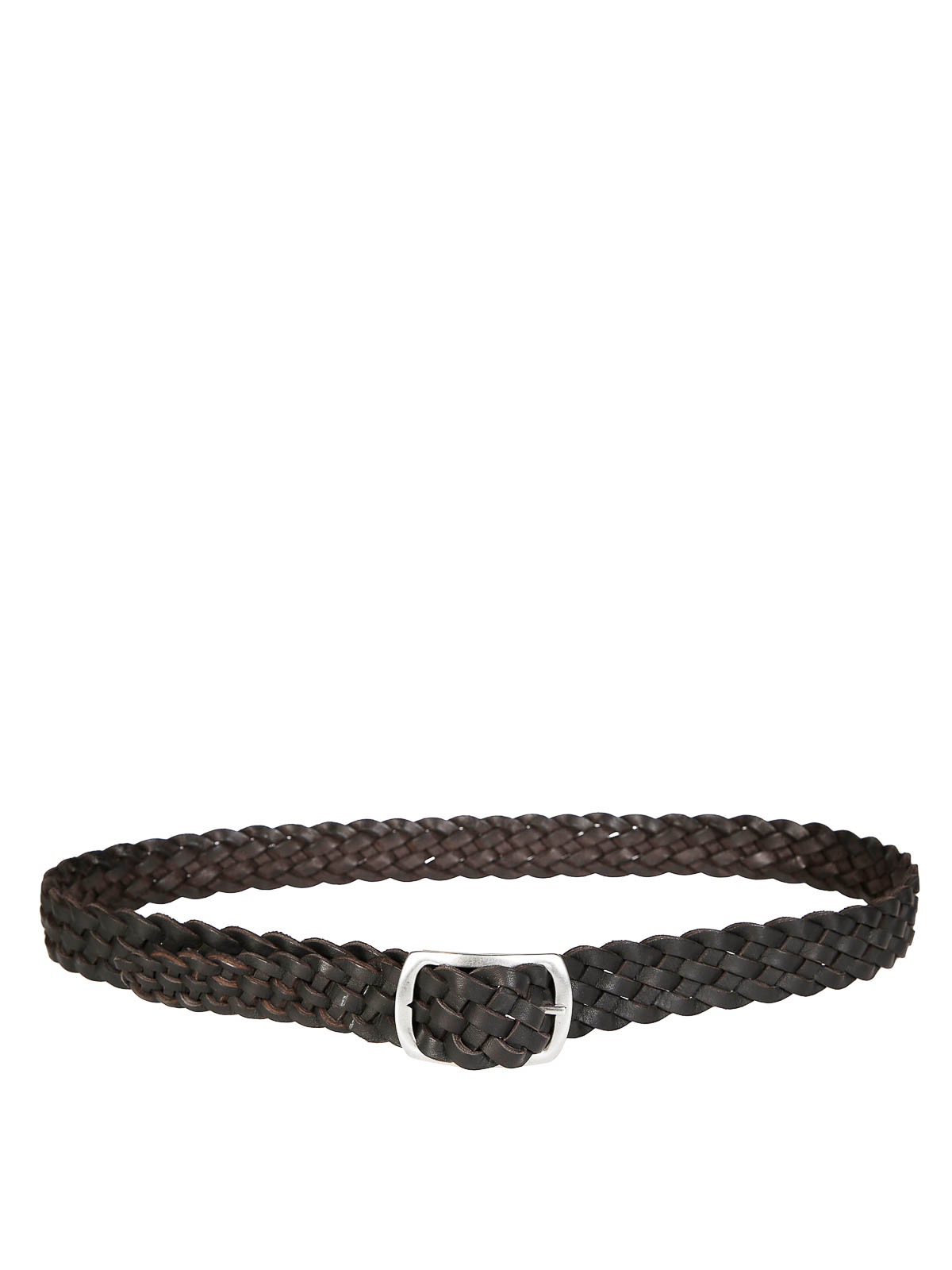 Orciani Reversible Hunting Double Braided Suede Belt In Black