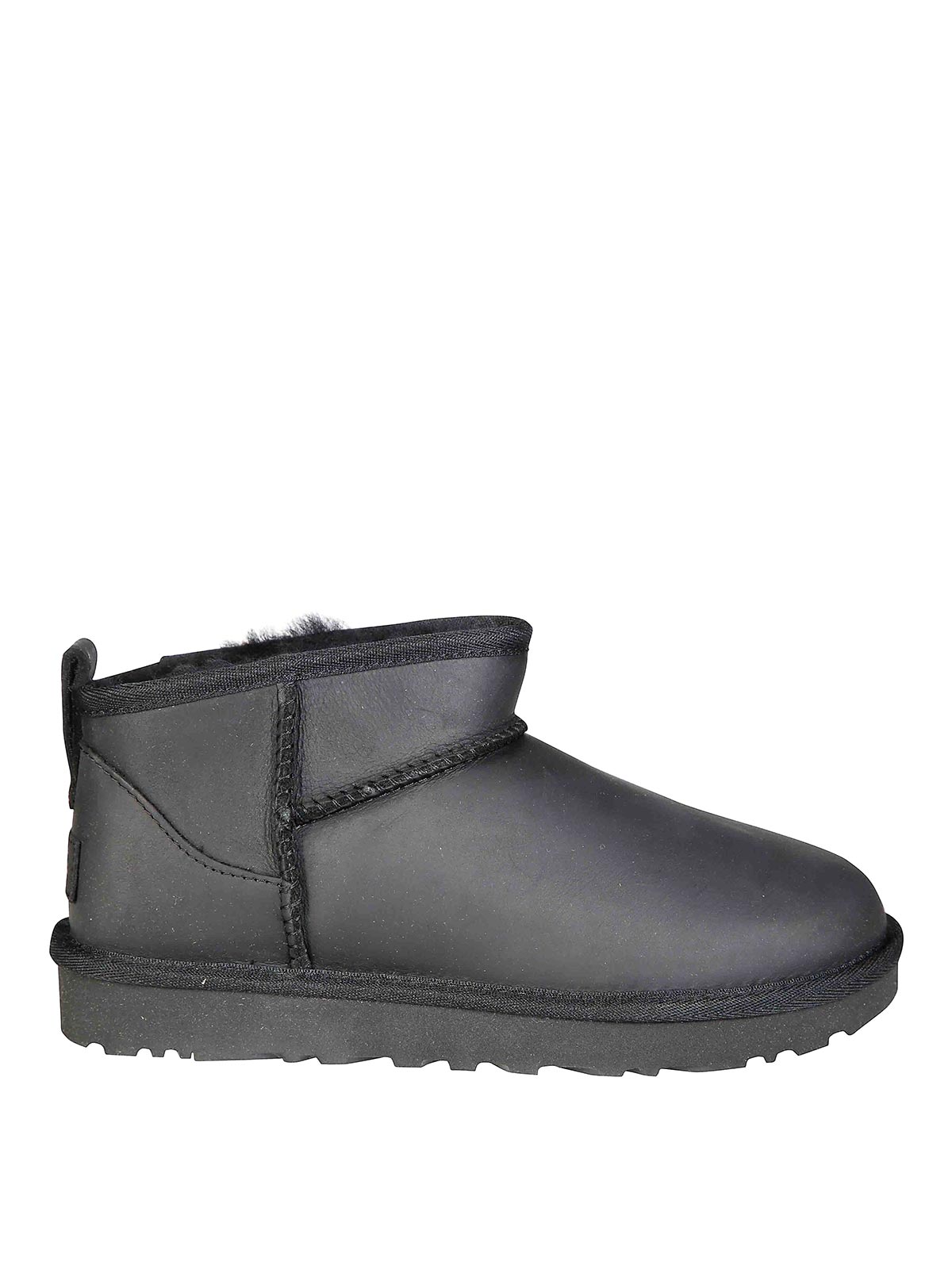 Ugg Classic Ultra Mini Lthr Boot In Gray
