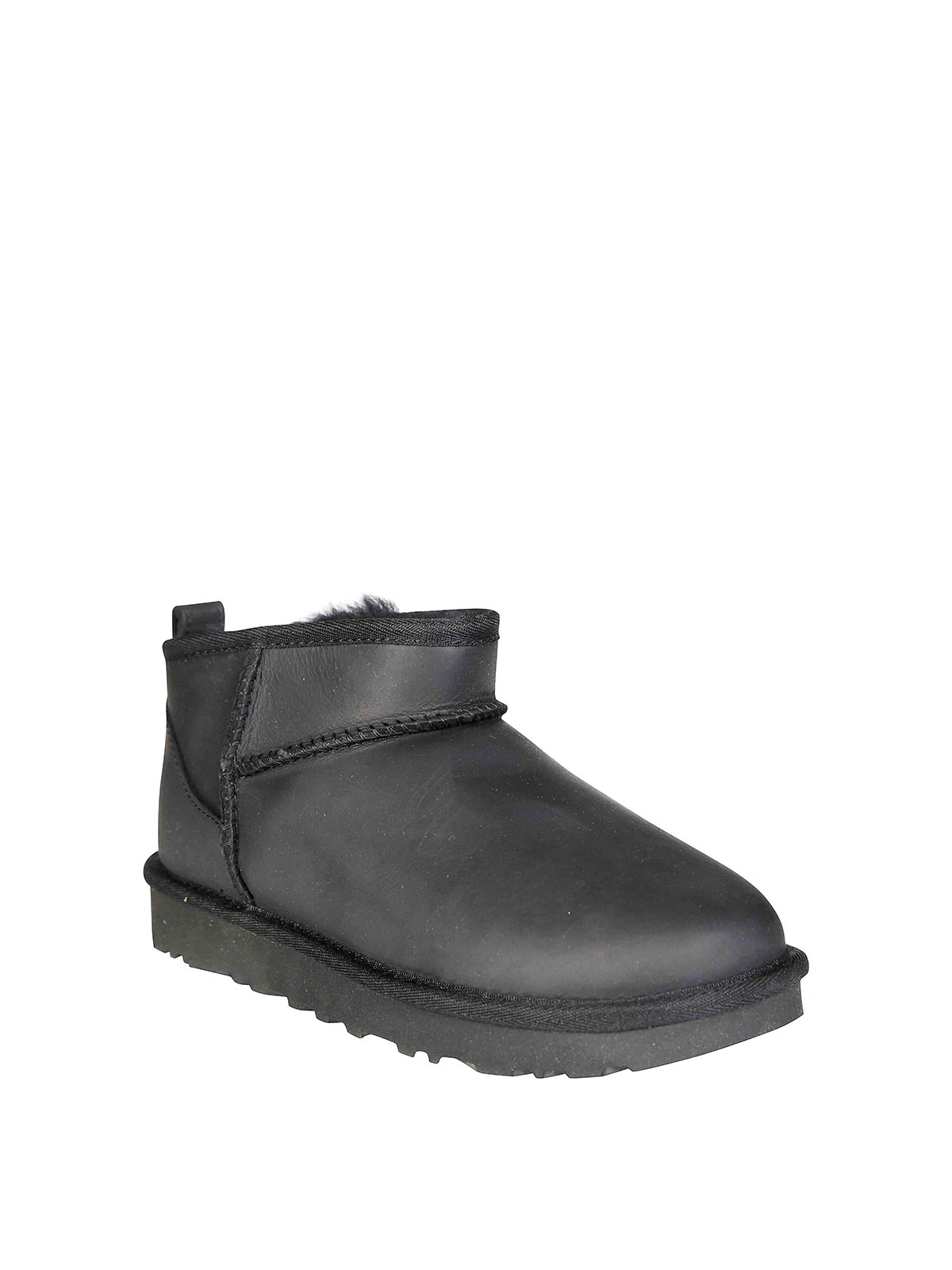 Ugg Classic Ultra Mini Lthr Boot In Black