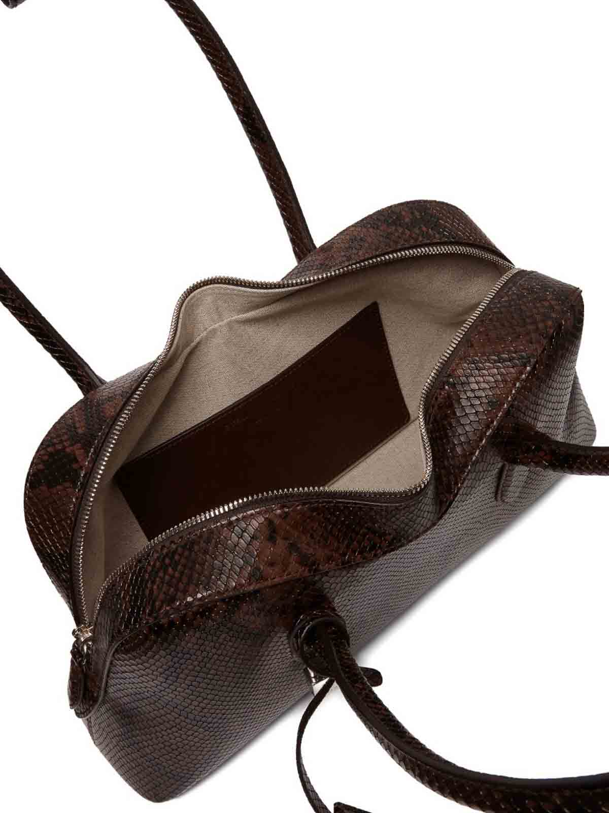 Stella Mccartney Stella Ryder Medium Snake-effect Faux Leather Shoulder Bag In Brown