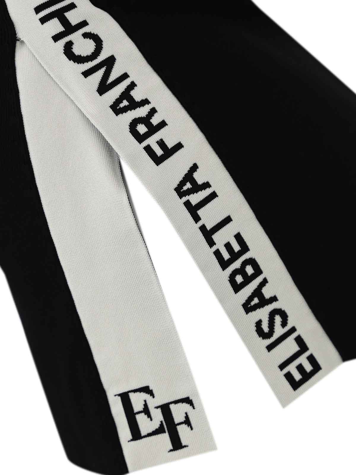 Elisabetta Franchi Viscose Top With Logo Bands In Black