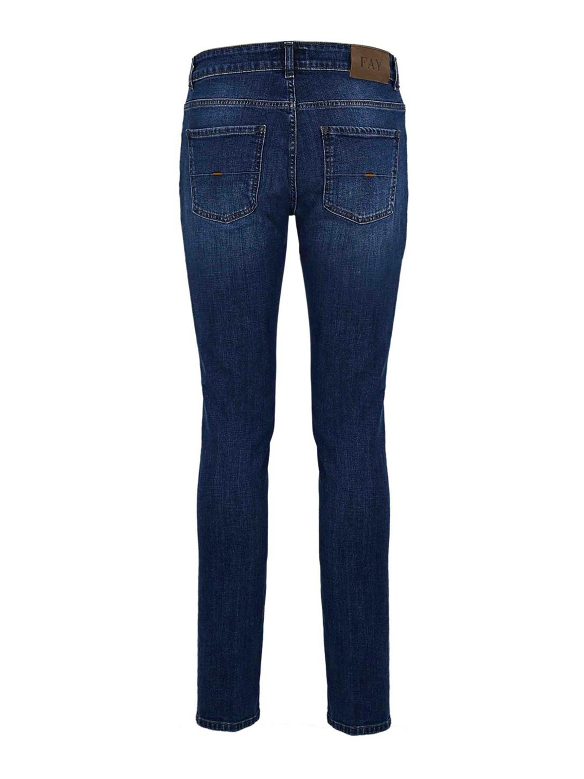 Fay 5-pocket Denim Trousers In Blue