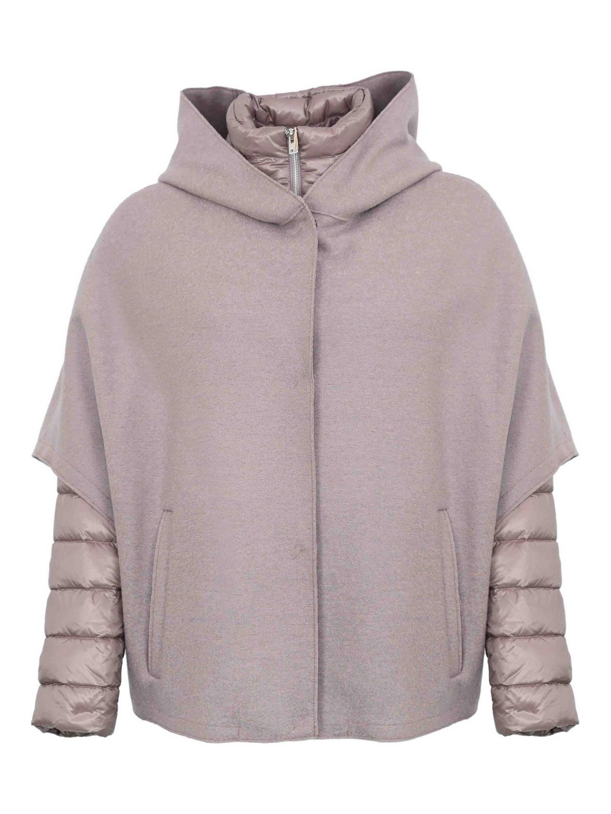 Herno Resort Cape In Felted Wool In Neutral