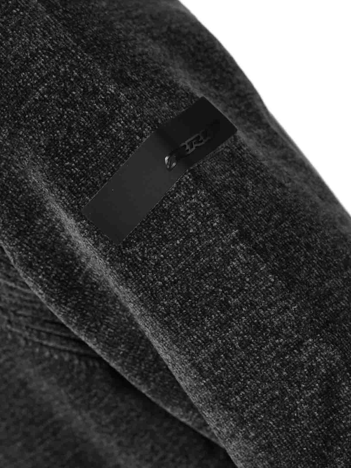 Rrd Roberto Ricci Designs Velvet Round Sweater In Black