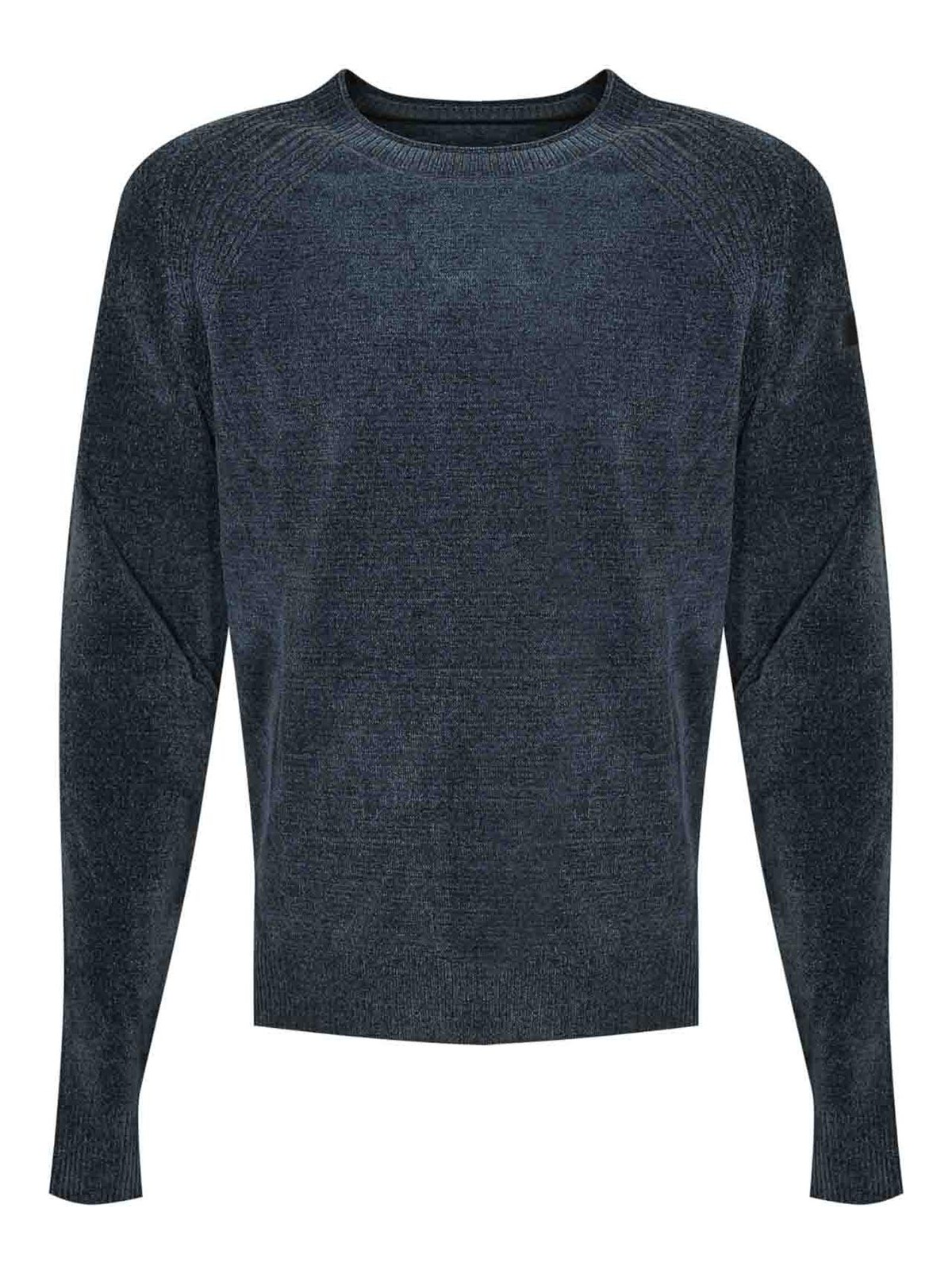 Rrd Roberto Ricci Designs Velvet Round Sweater In Blue