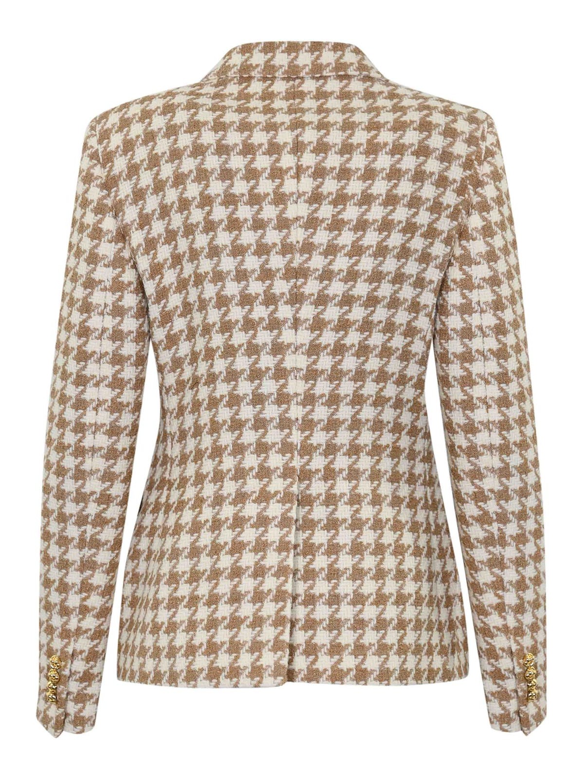 Tagliatore Alicya Houndstooth Wool Jacket In Brown