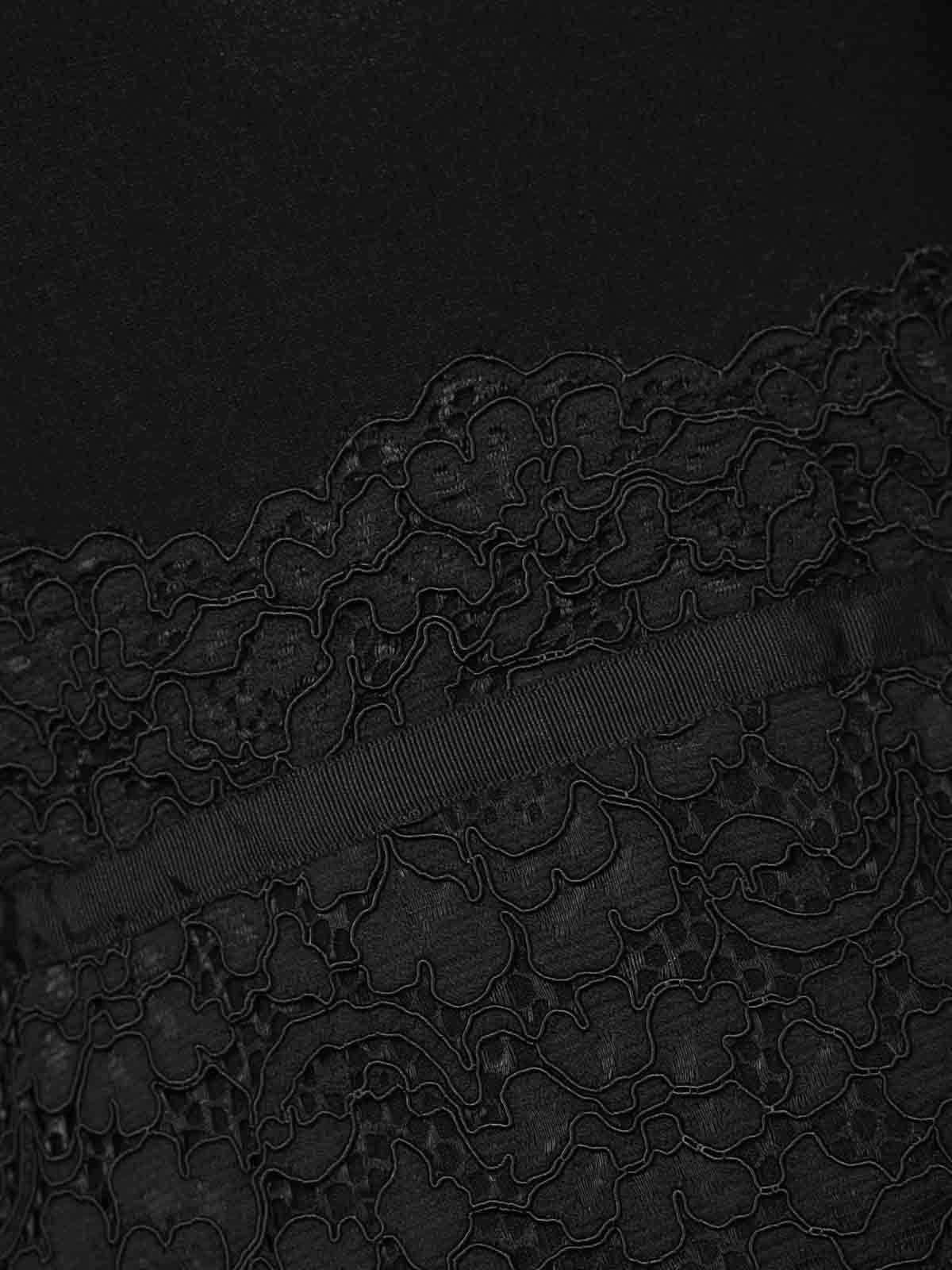 Twinset Robe Midi En Maille Et Dentelle In Black