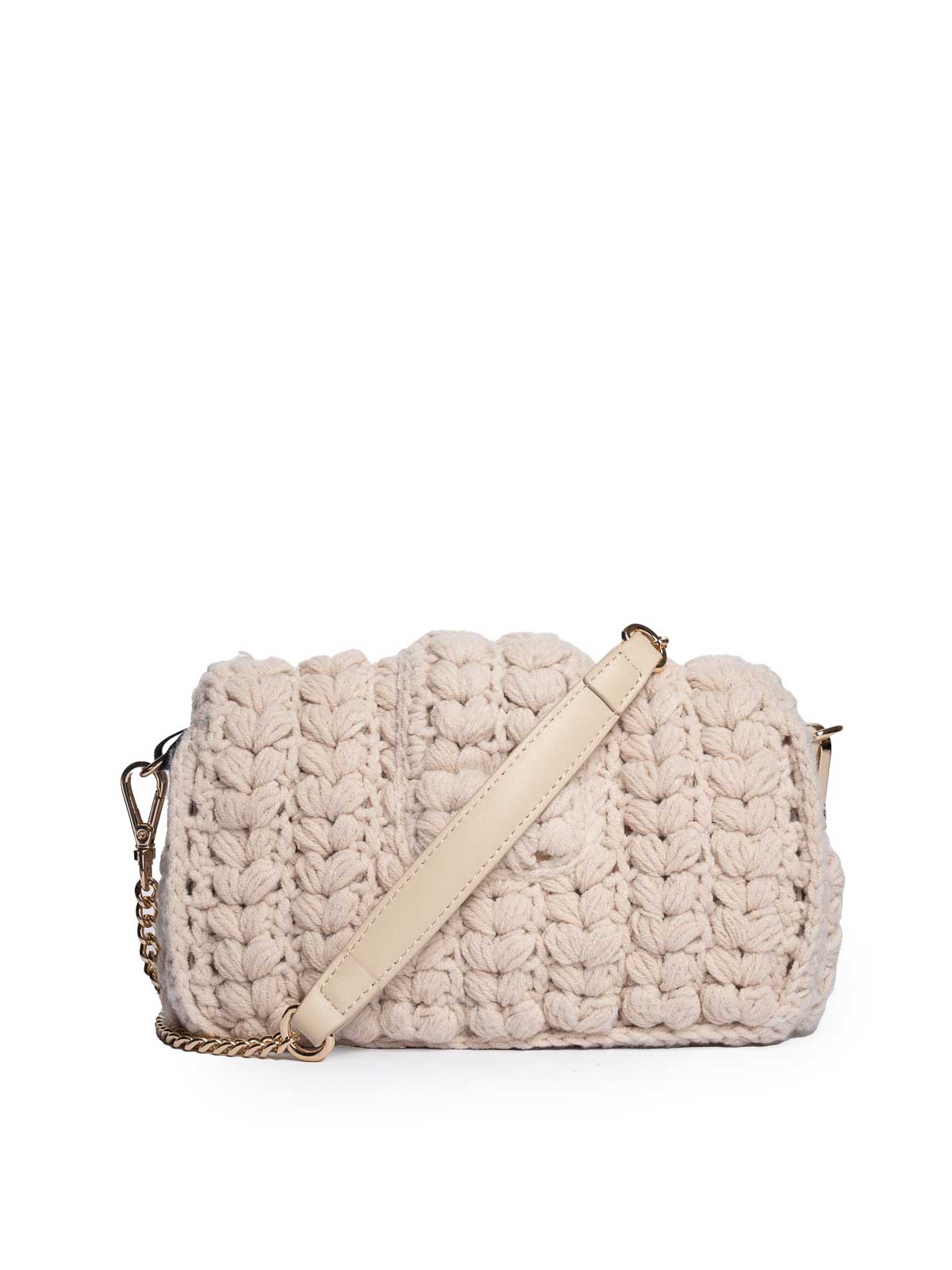 Twinset Amie Crochet Shoulder Bag In Orange