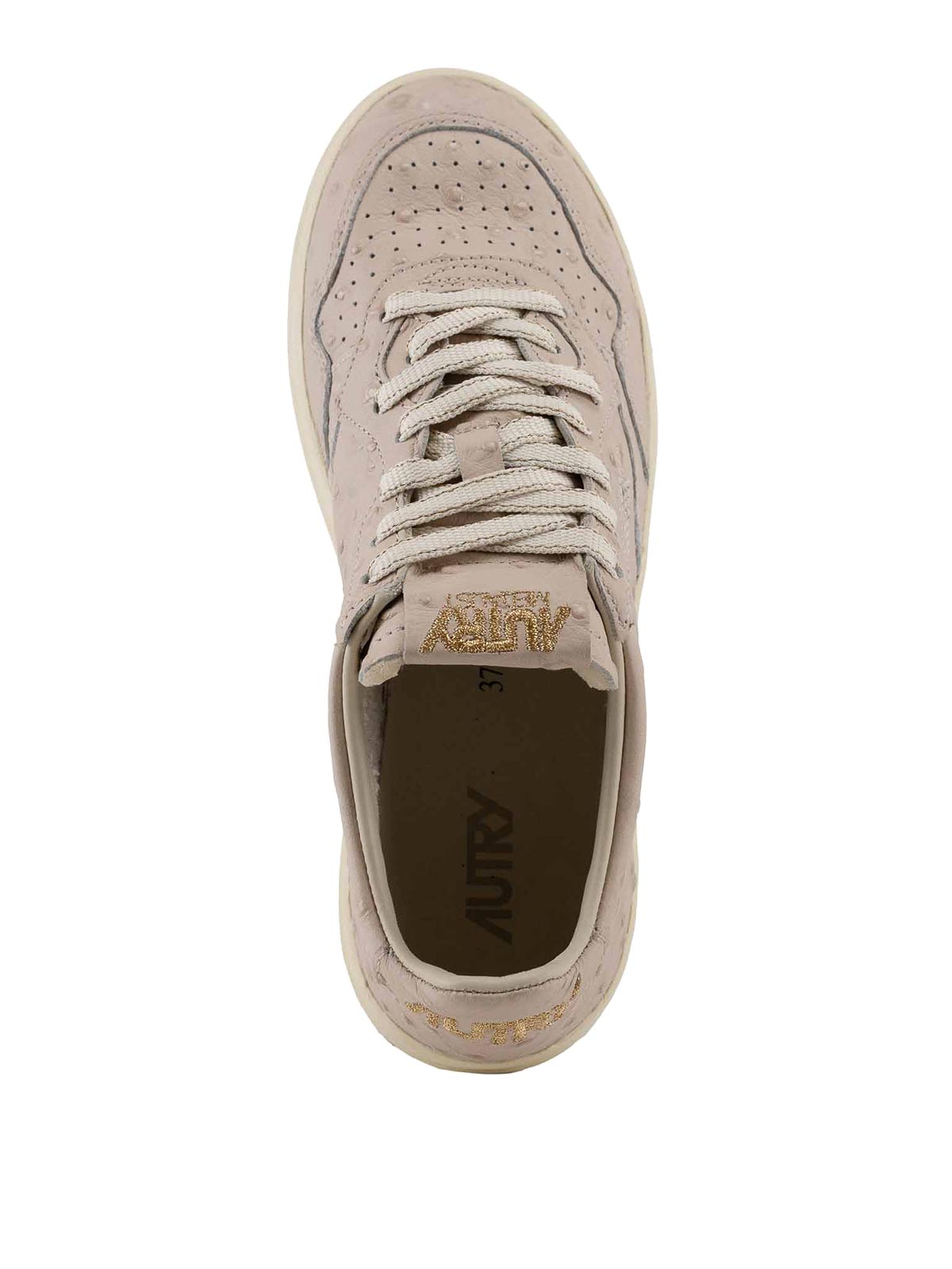 Autry Medalist Low Sneakers In Wood Ash Leather In Multi