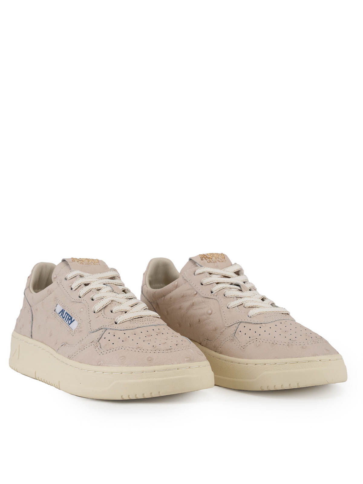 Autry Medalist Low Sneakers In Wood Ash Leather In Multi