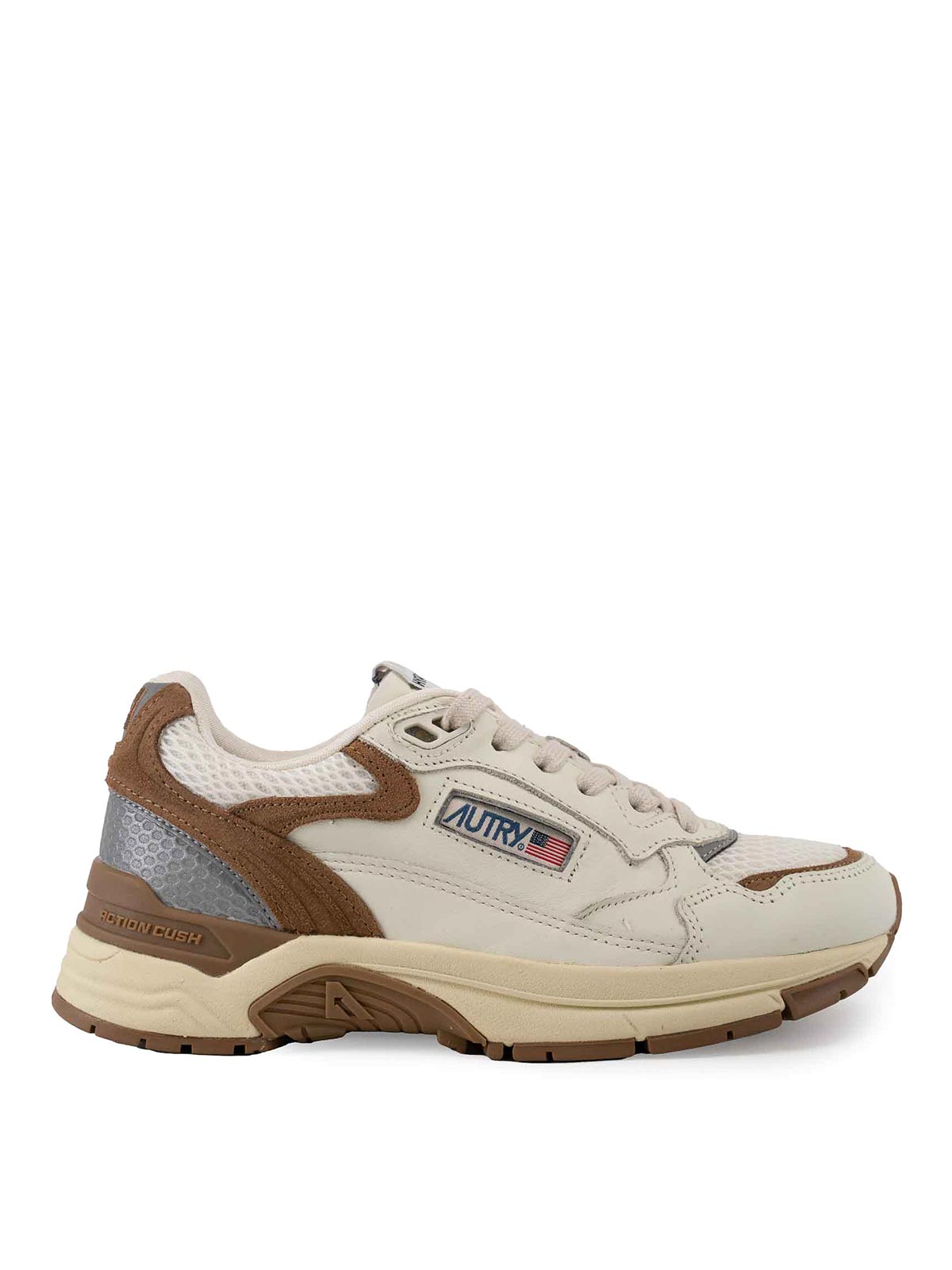 Autry Hyperway Sneakers In Mesh And Suede In Brown