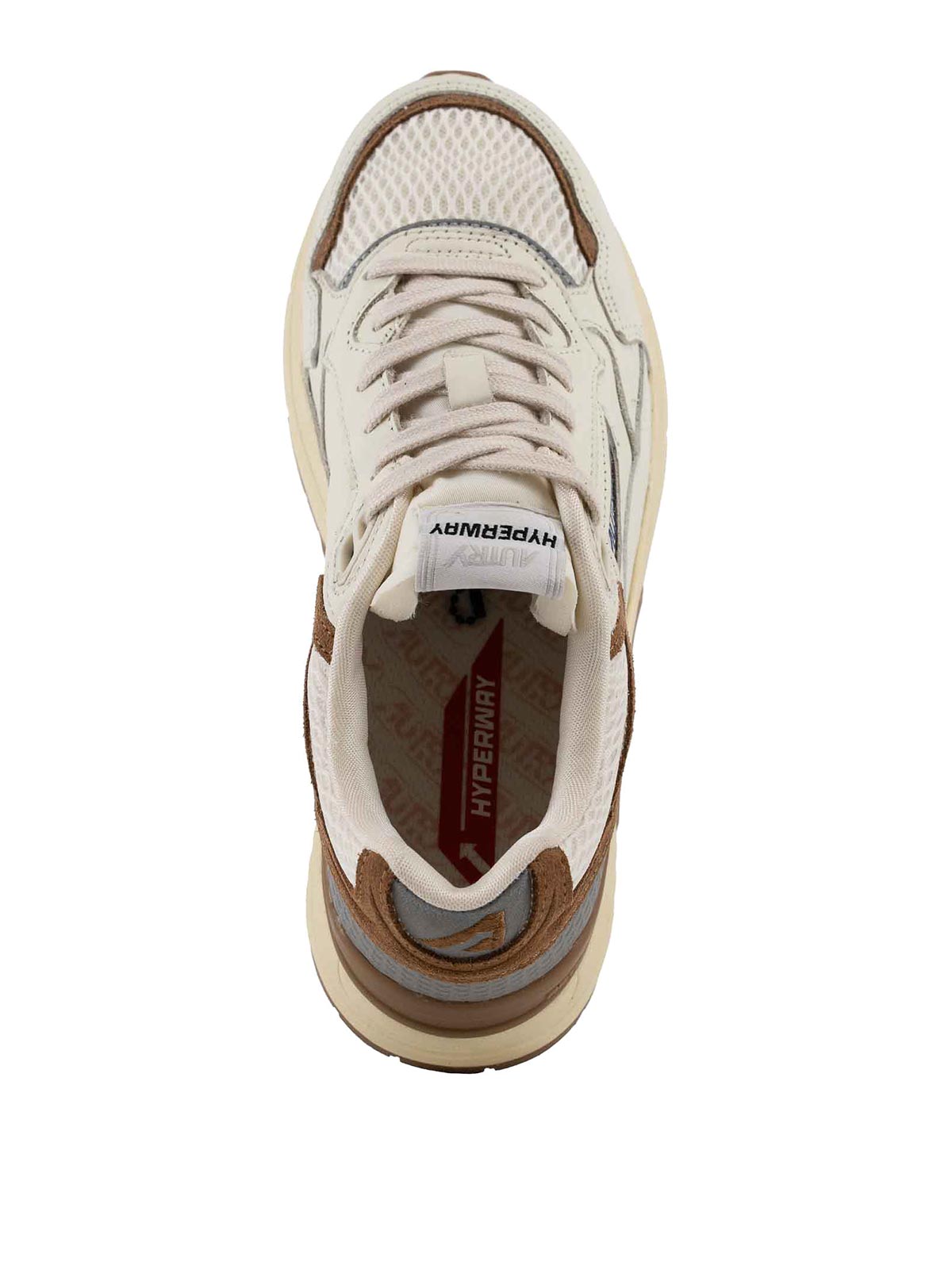 Autry Hyperway Sneakers In Mesh And Suede In Brown