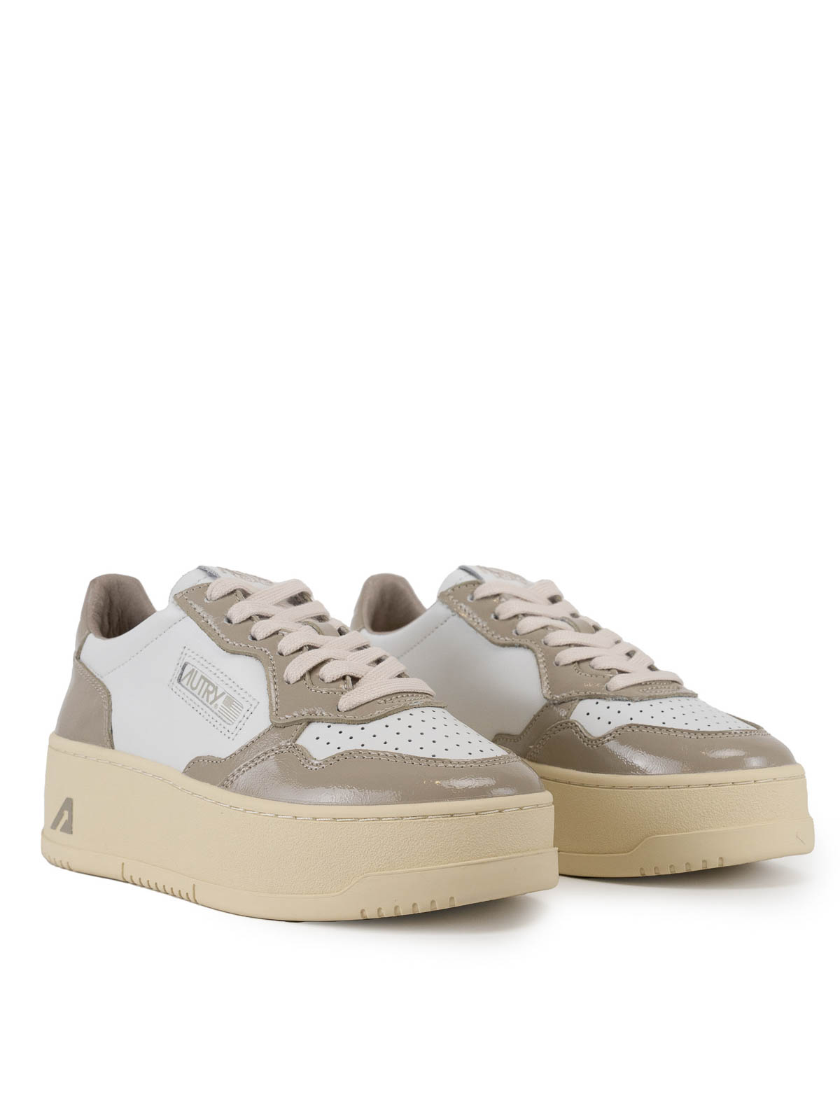 Autry Medalist Platform Sneakers In Leather In Multi