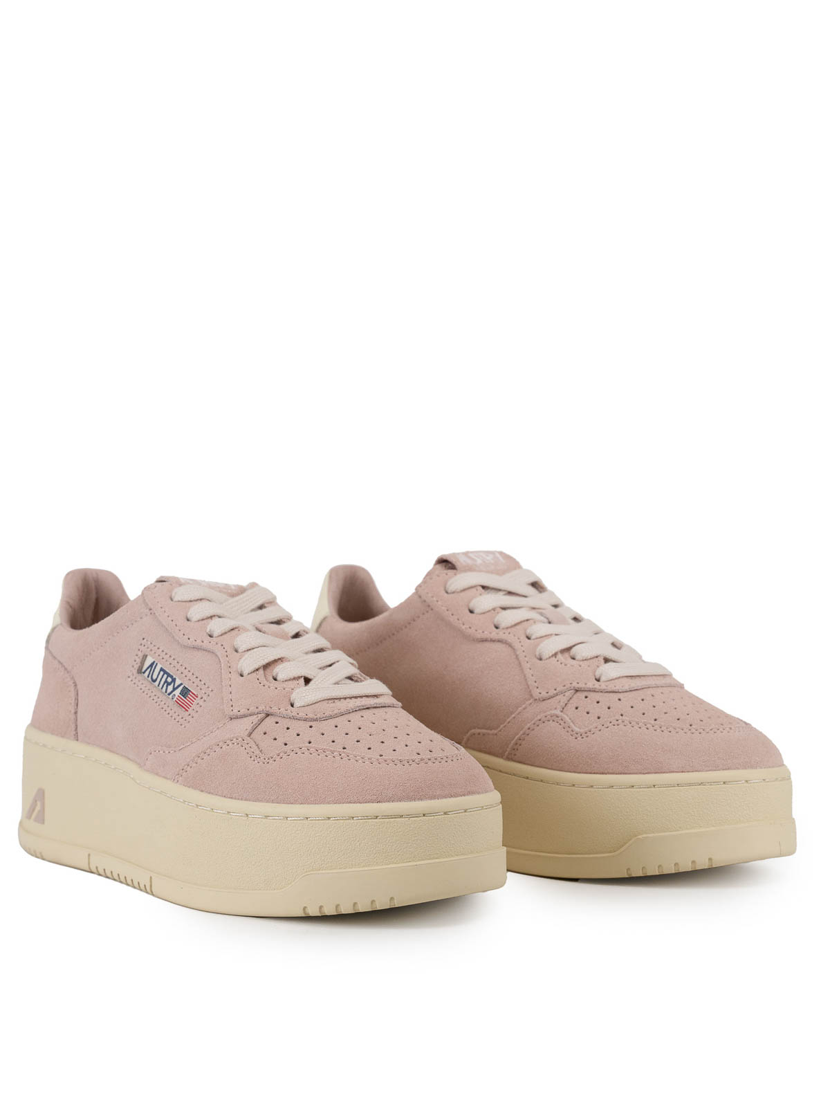 Autry Medalist Platform Sneakers In Suede In Pink