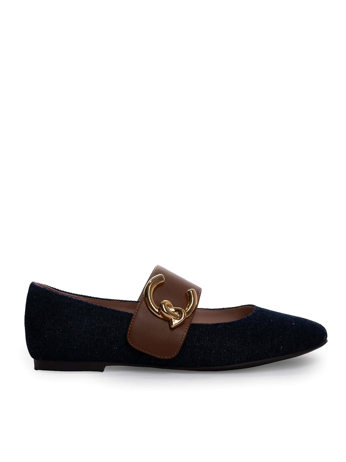 Coccinelle C-me Denim Ballerinas In Blue
