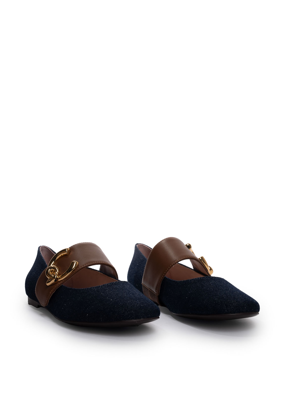 Coccinelle C-me Denim Ballerinas In Blue