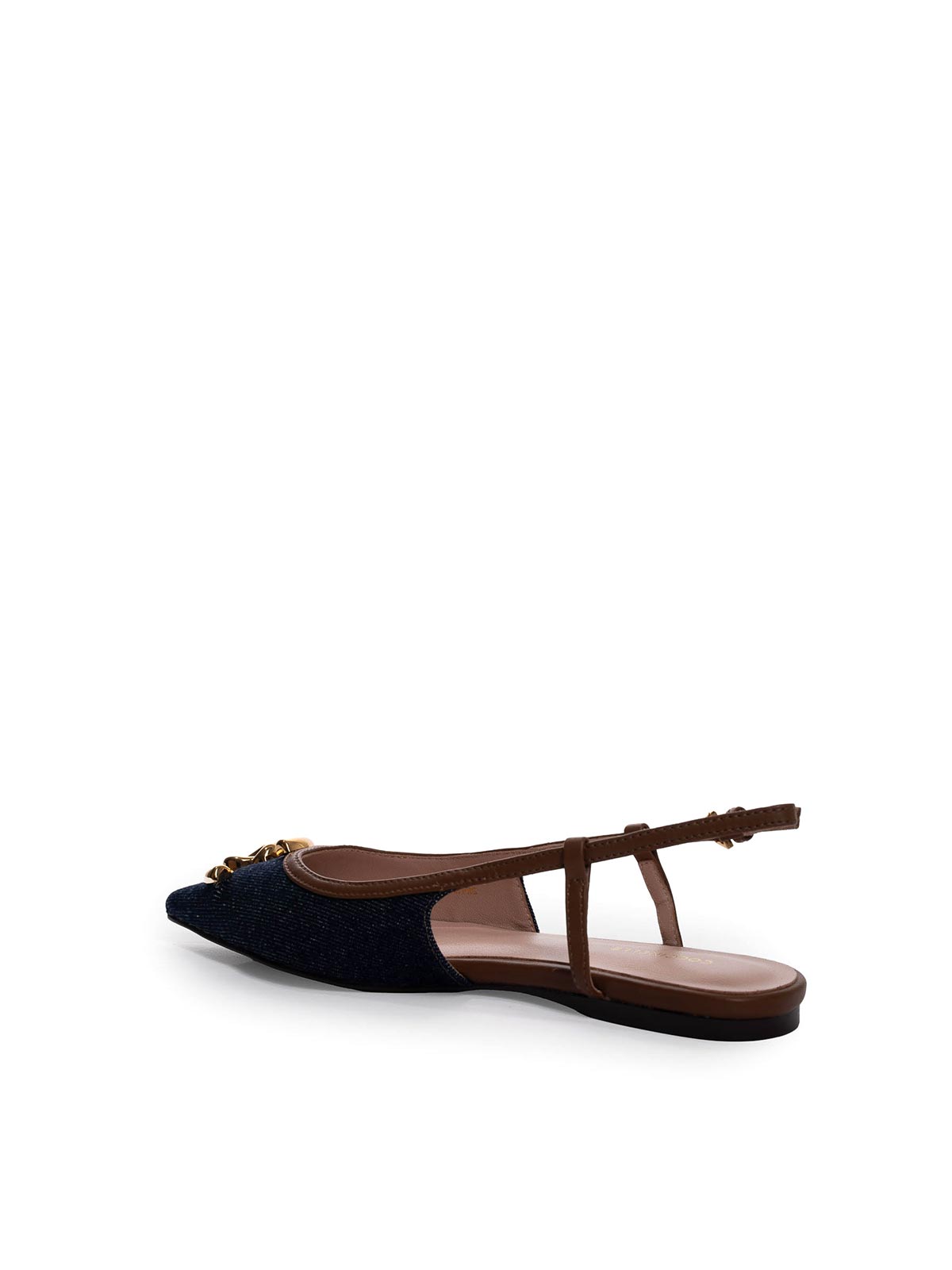 Coccinelle C-me Denim Slingback Ballet Flats In Blue