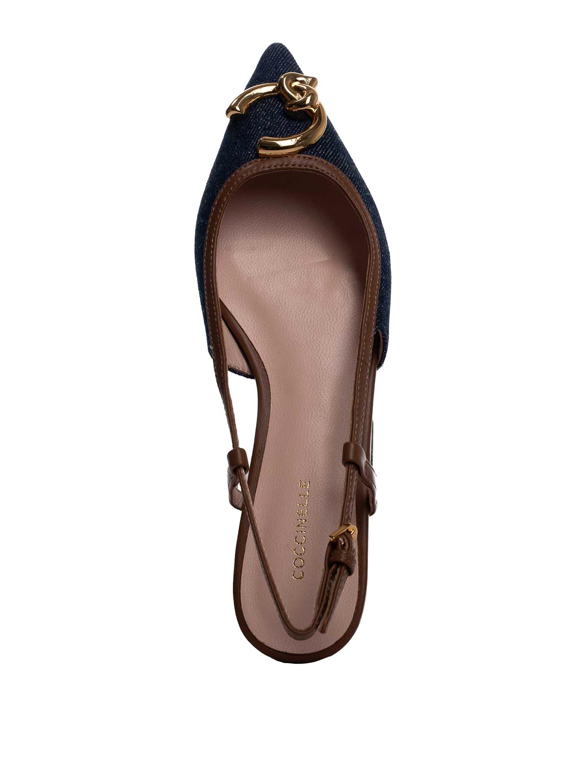 Coccinelle C-me Denim Slingback Ballet Flats In Blue
