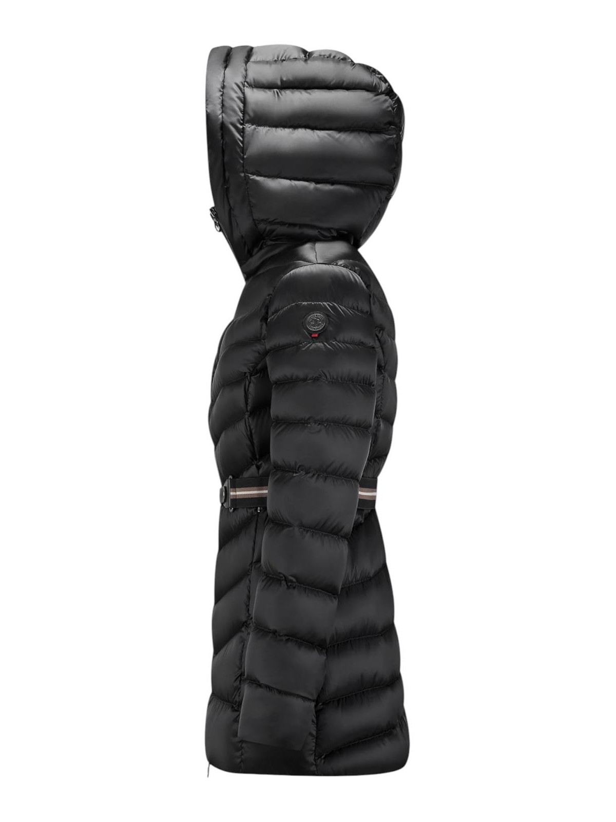 Cape Horn Hooded Belted Puffer Jacket In Black